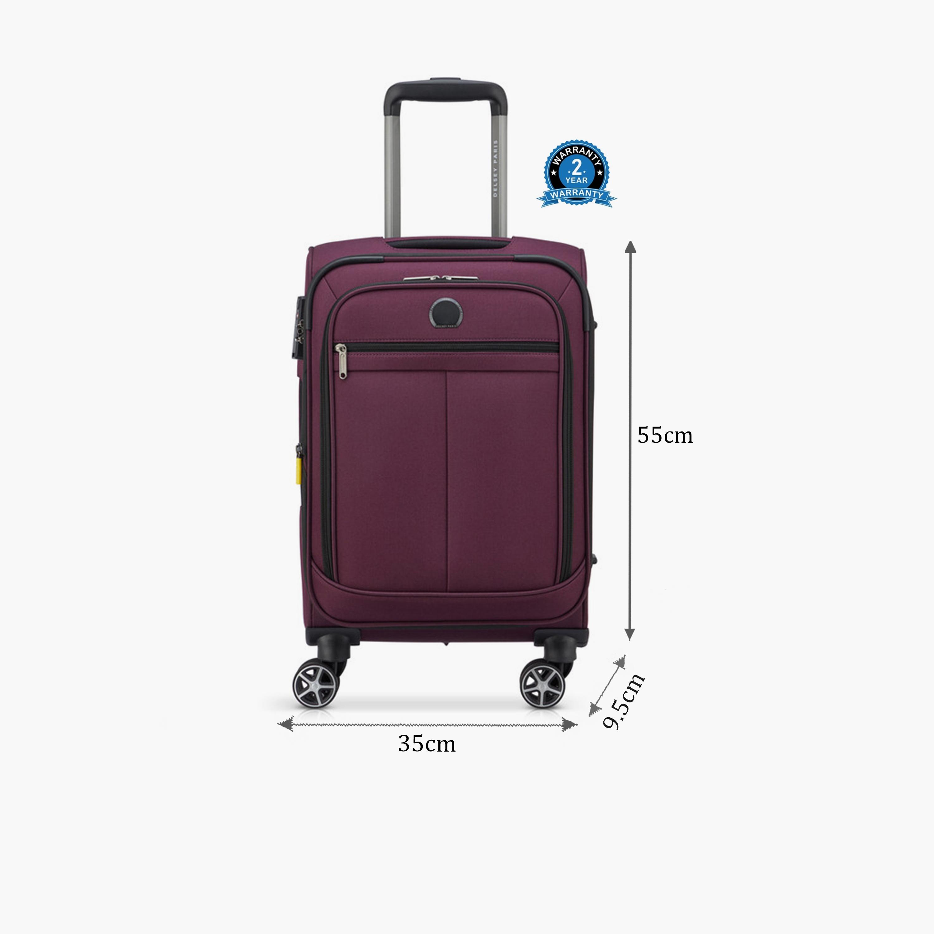 Delsey Priscilla 55 CM Small Cabin Polyester Soft Sided 4-Wheeler Spinner Trolley Bag with TSA Combination Lock-travel-luggagesandbags-luggage-image-2