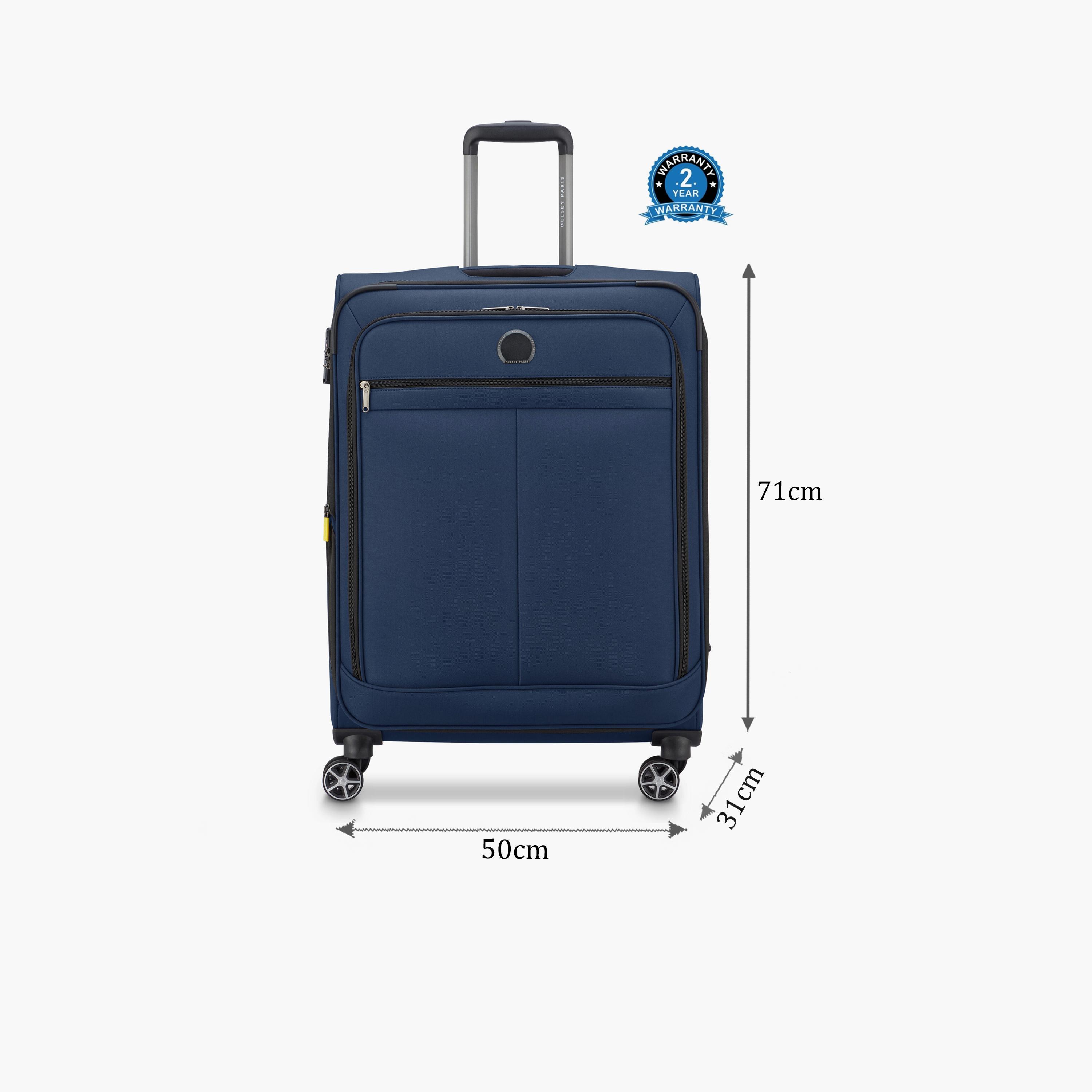 Delsey Priscilla 70 CM Medium Check-in Cabin Polyester Soft Sided 4-Wheeler Spinner Trolley Bag with TSA Combination Lock-travel-luggagesandbags-luggage-image-2