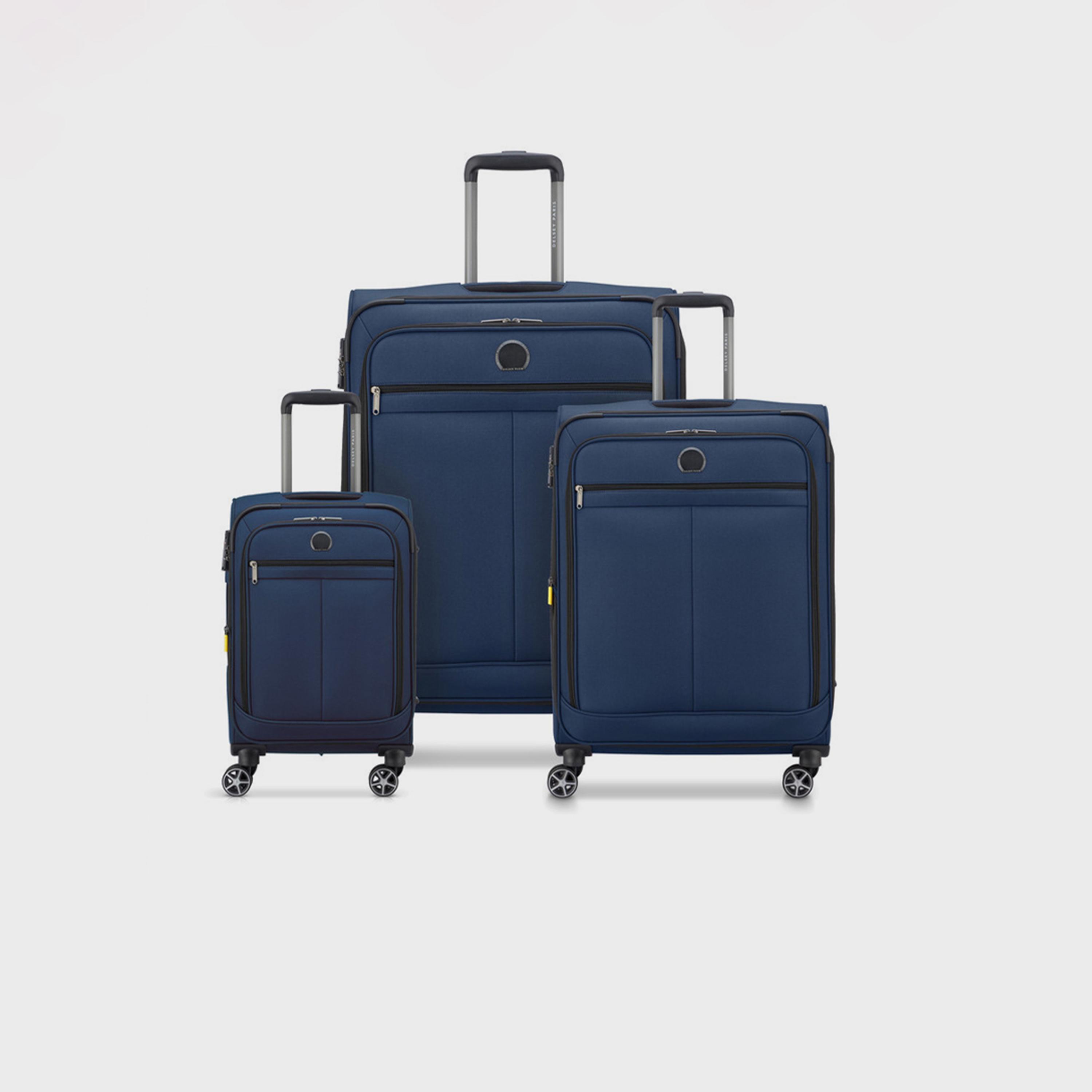Delsey Priscilla Set of 3 Polyester Soft Sided 4-Wheeler Spinner Trolley Bag with TSA Combination Lock-travel-luggagesandbags-luggage-image-1