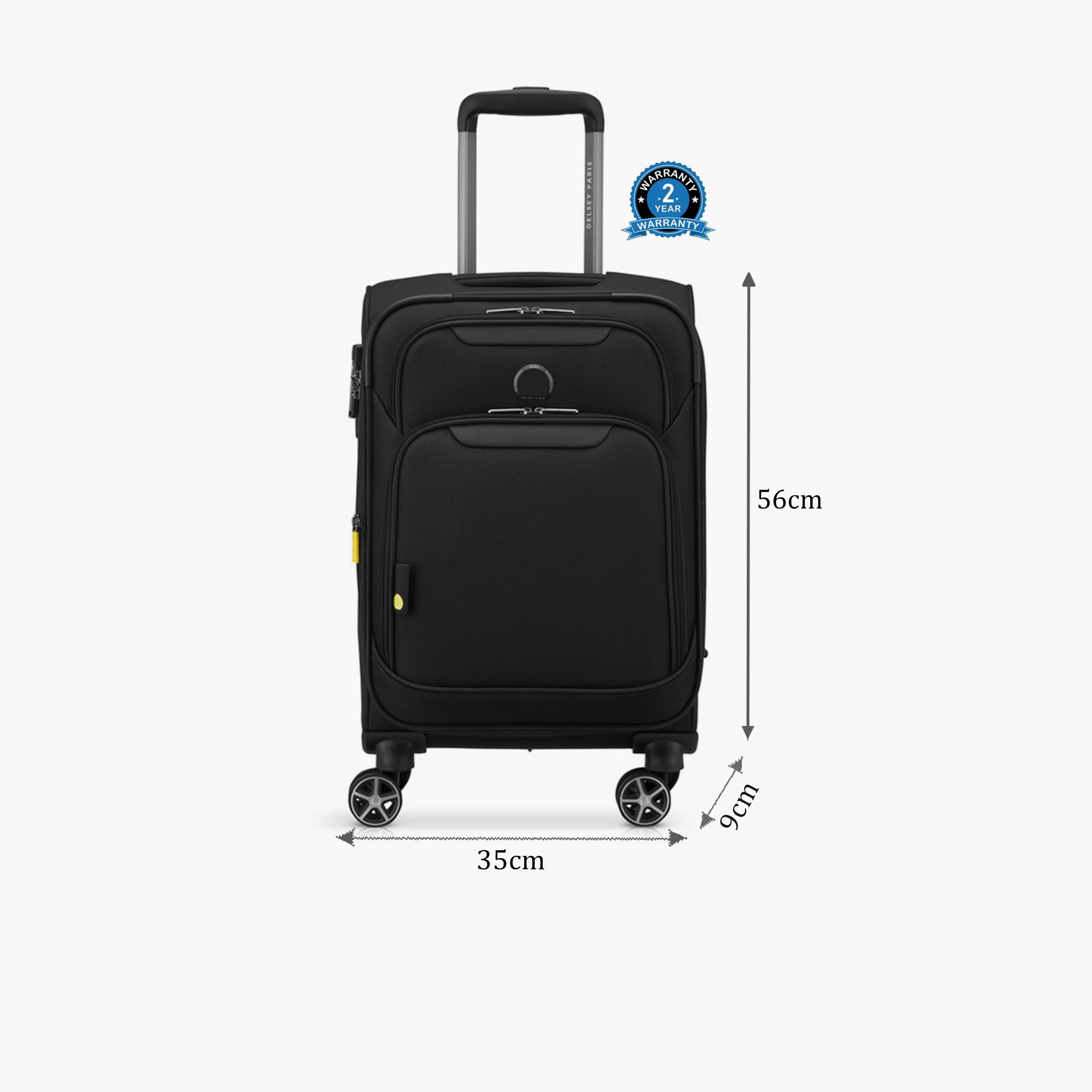 Delsey Jennifer 55 CM Small Cabin Polyester Soft Sided 4-Wheeler Spinner Trolley Bag with TSA Combination Lock-travel-luggagesandbags-luggage-image-2