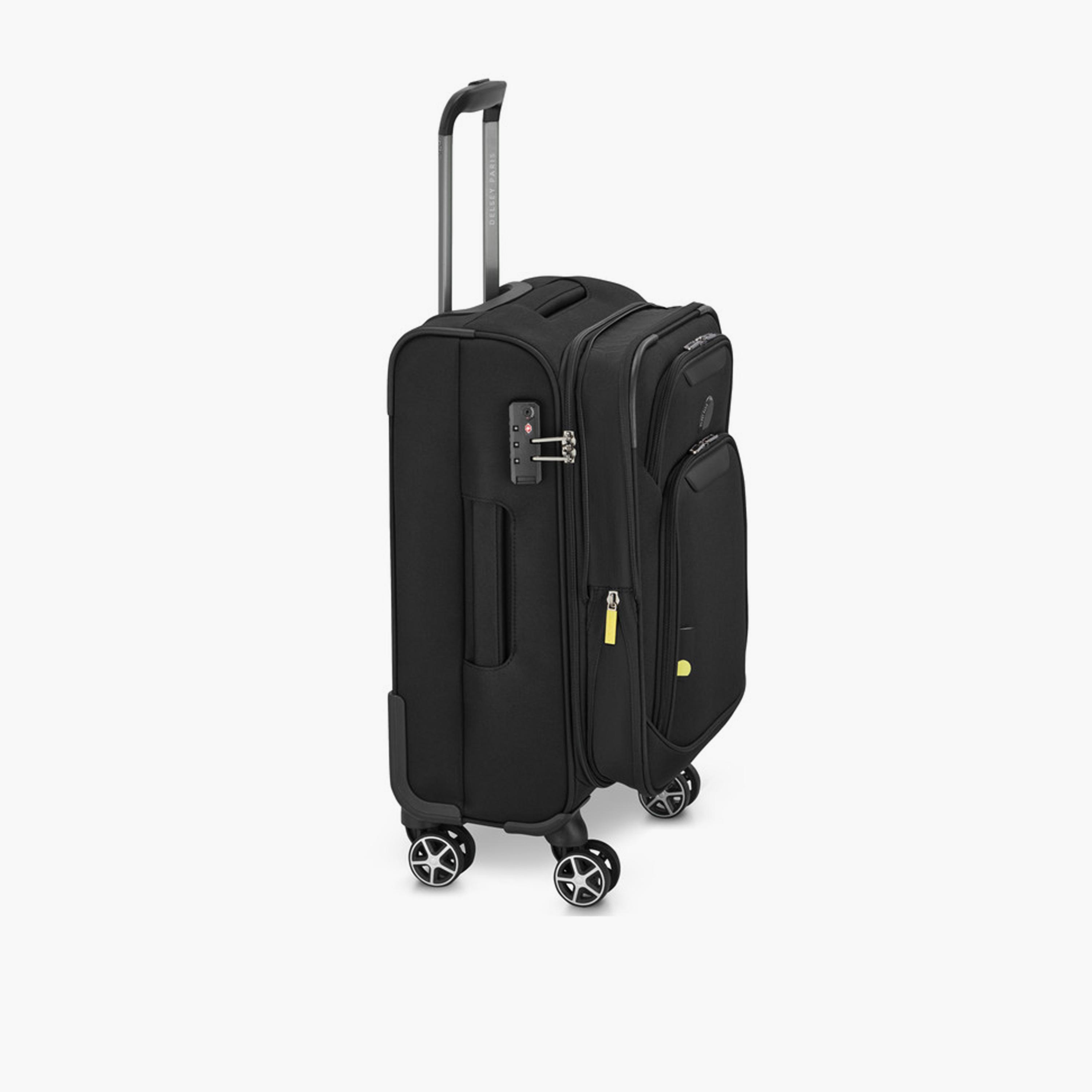 Delsey Jennifer 55 CM Small Cabin Polyester Soft Sided 4-Wheeler Spinner Trolley Bag with TSA Combination Lock-travel-luggagesandbags-luggage-image-5