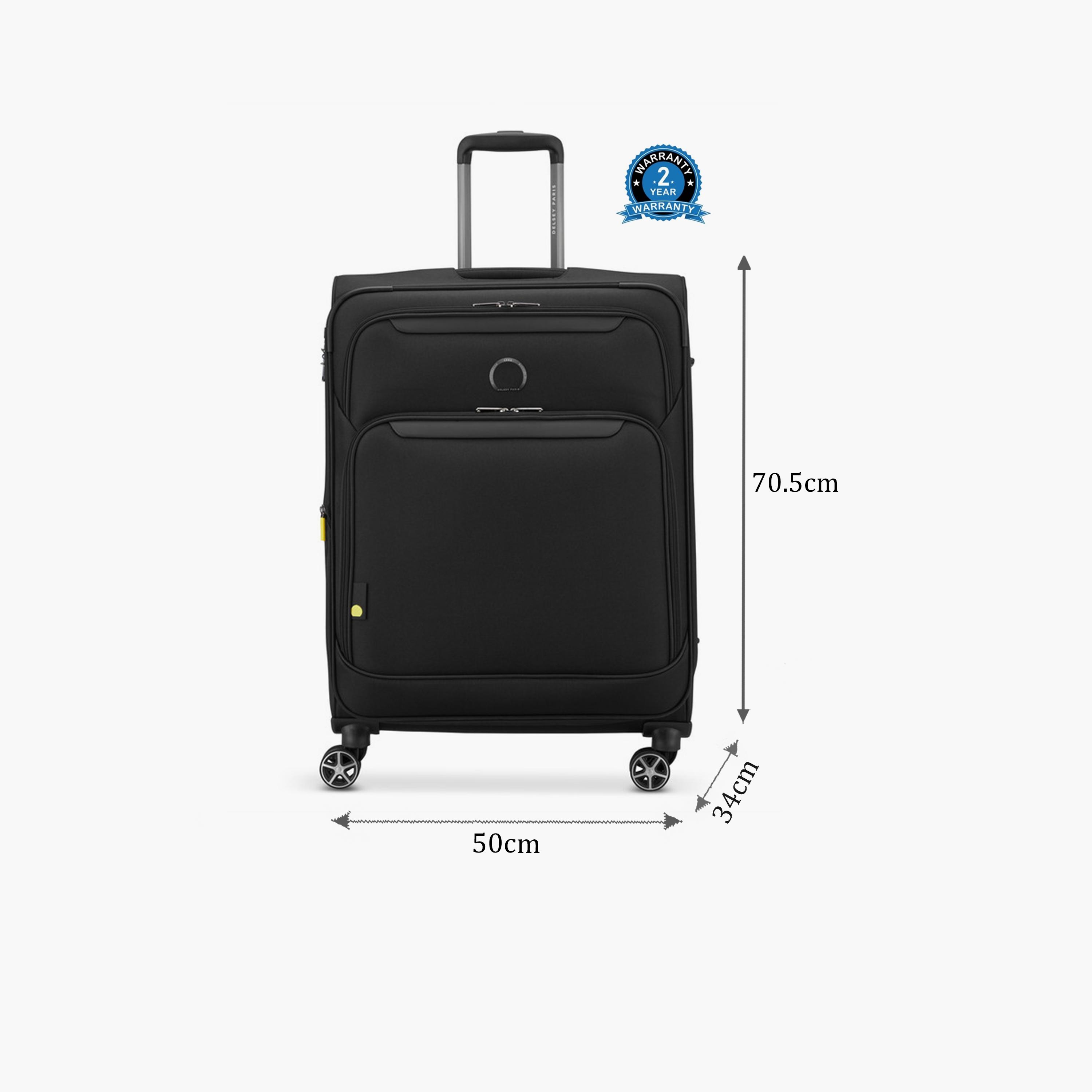 Delsey Jennifer 70 CM Medium Check-in Cabin Polyester Soft Sided 4-Wheeler Spinner Trolley Bag with TSA Combination Lock-travel-luggagesandbags-luggage-image-2