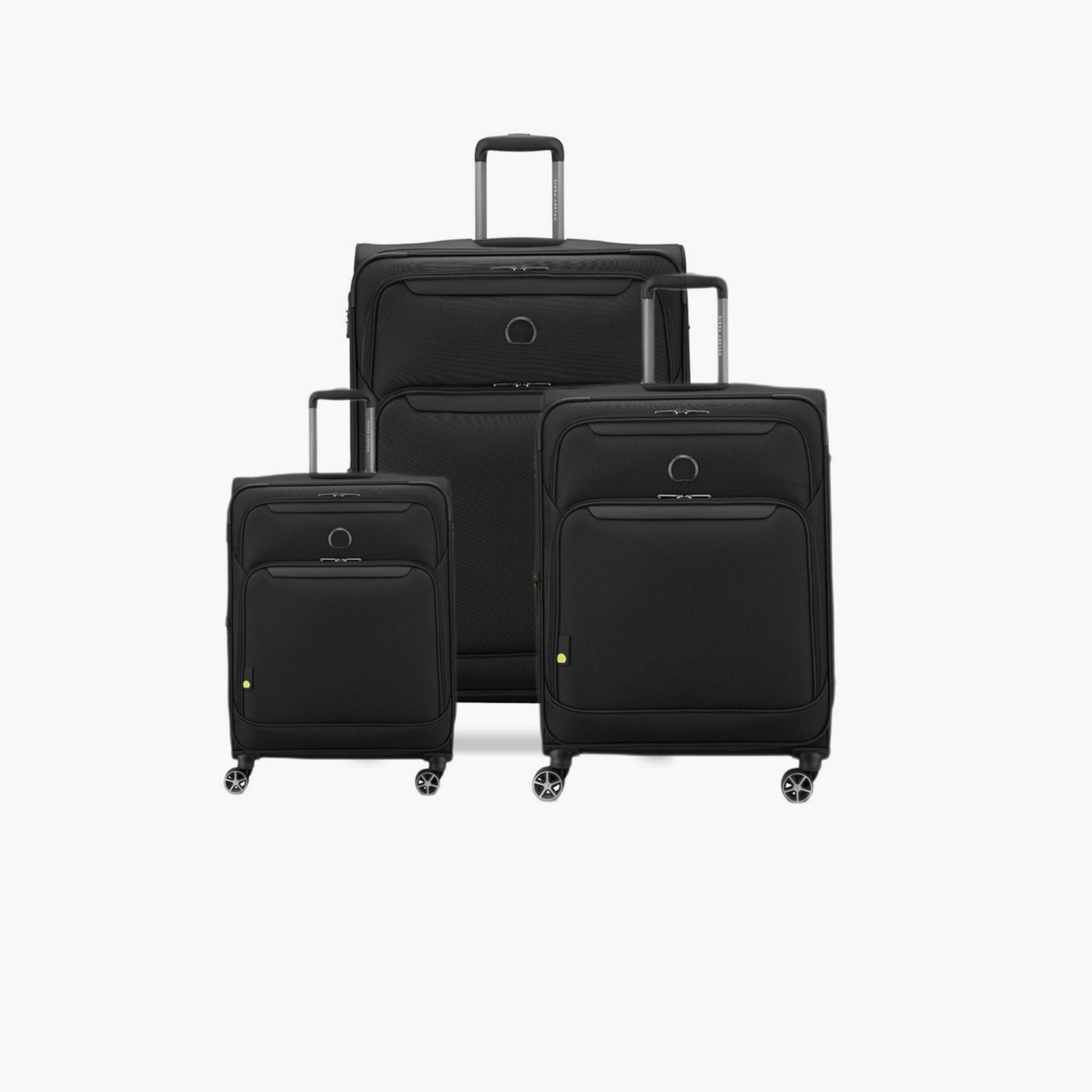 Delsey Jennifer Set of 3 Polyester Soft Sided 4-Wheeler Spinner Trolley Bag with TSA Combination Lock-travel-luggagesandbags-luggage-image-1
