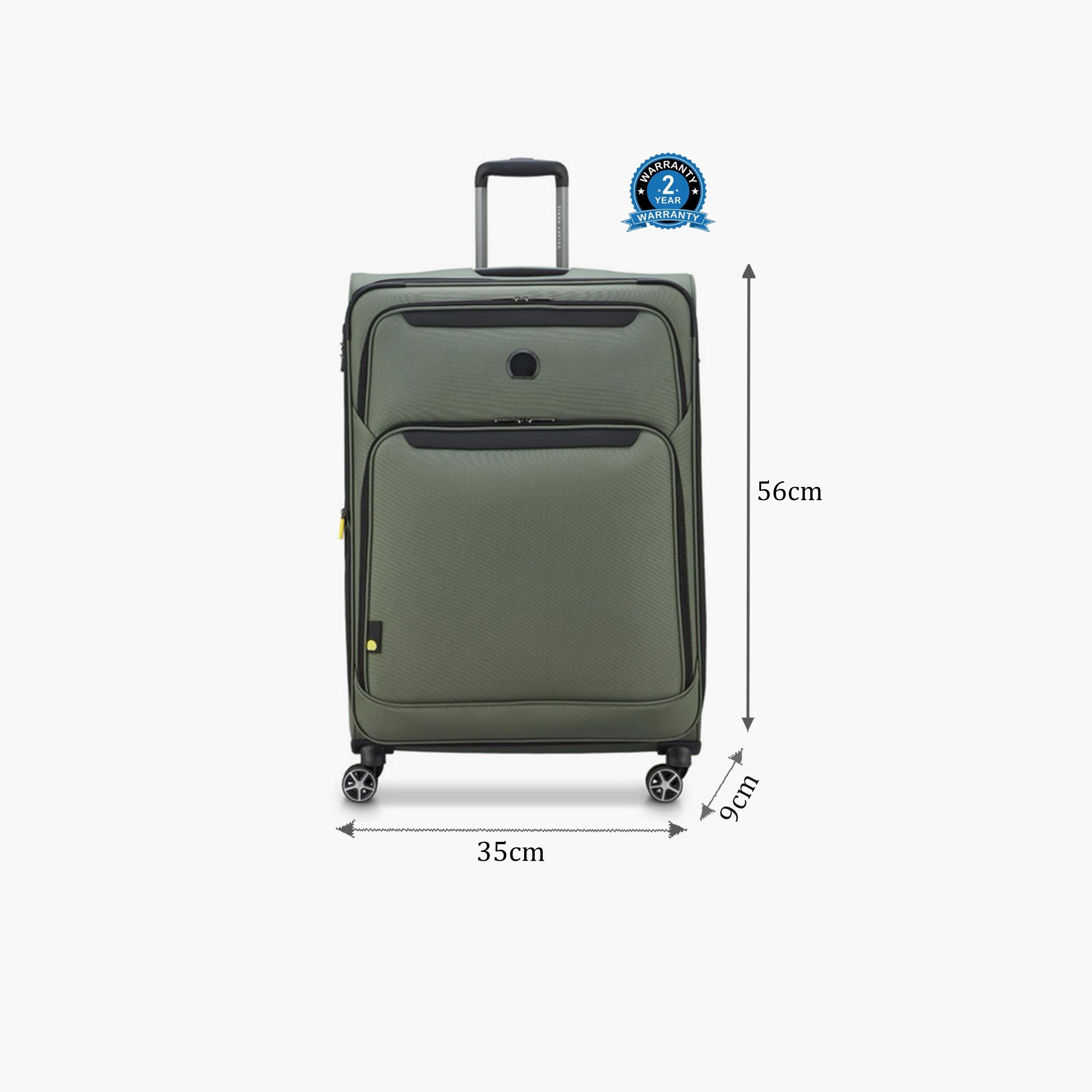 Delsey Jennifer 55 CM Small Cabin Polyester Soft Sided 4-Wheeler Spinner Trolley Bag with TSA Combination Lock-travel-luggagesandbags-luggage-image-2