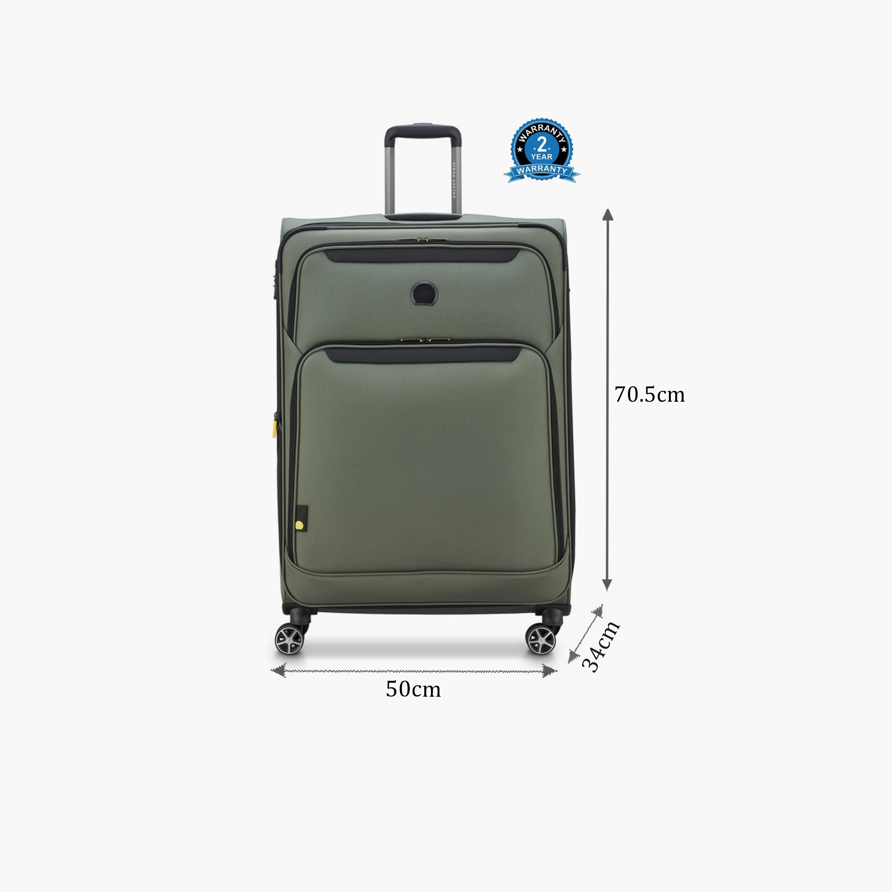 Delsey Jennifer 70 CM Medium Check-in Cabin Polyester Soft Sided 4-Wheeler Spinner Trolley Bag with TSA Combination Lock-travel-luggagesandbags-luggage-image-2