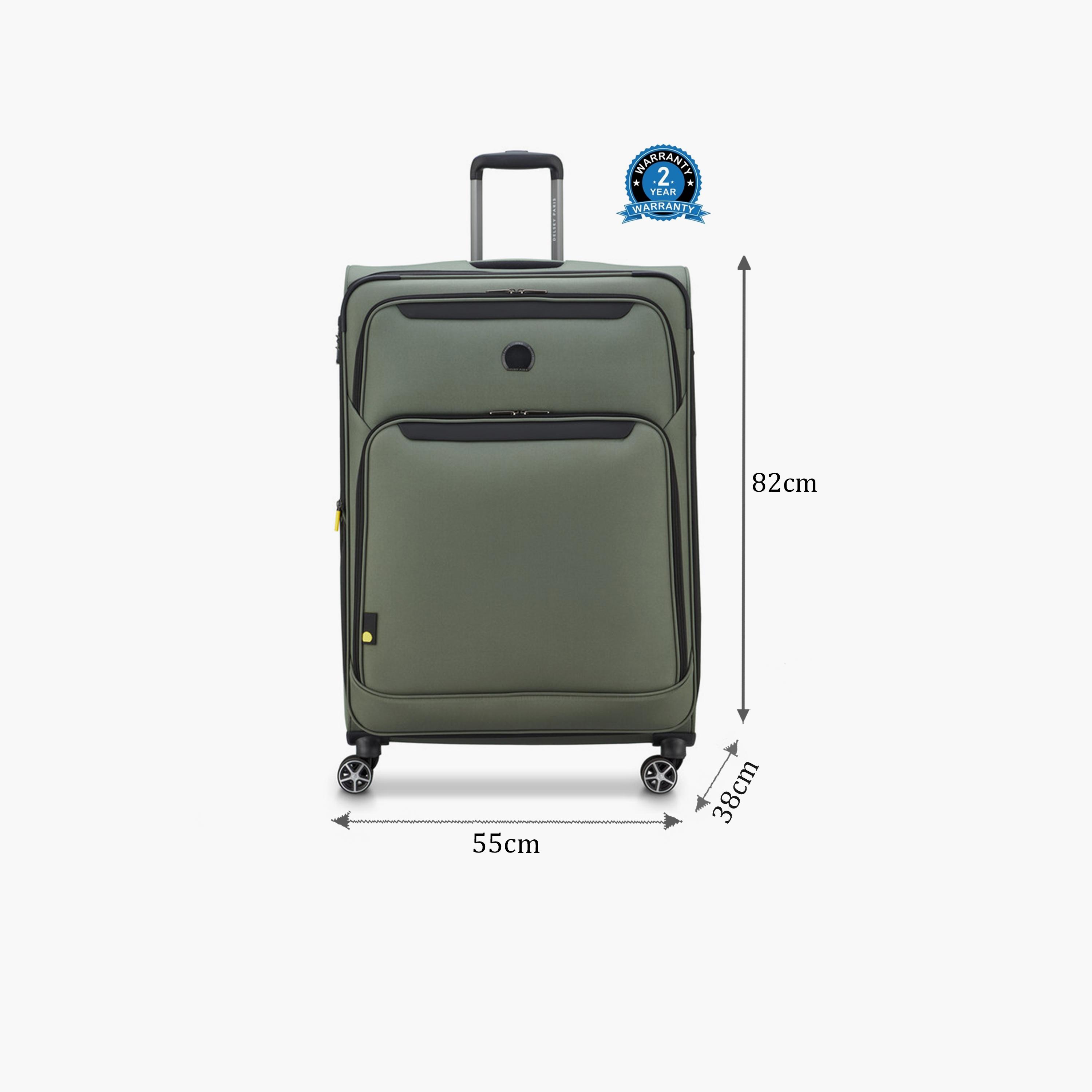 Delsey Jennifer 80 CM Large Check-in Cabin Polyester Soft Sided 4-Wheeler Spinner Trolley Bag with TSA Combination Lock-travel-luggagesandbags-luggage-image-2
