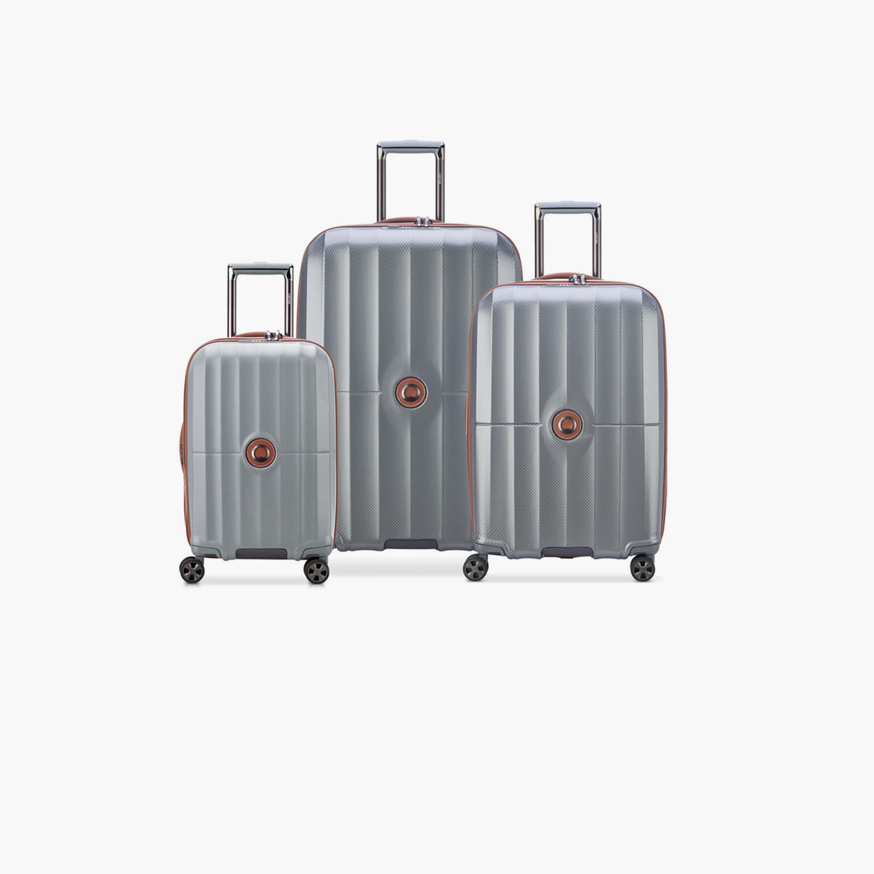 Delsey Carrousel Set of 3 Polycarbonate with ABS Hard Sided 4-Wheeler Spinner Trolley Bag with TSA Combination Lock-travel-luggagesandbags-luggage-image-1
