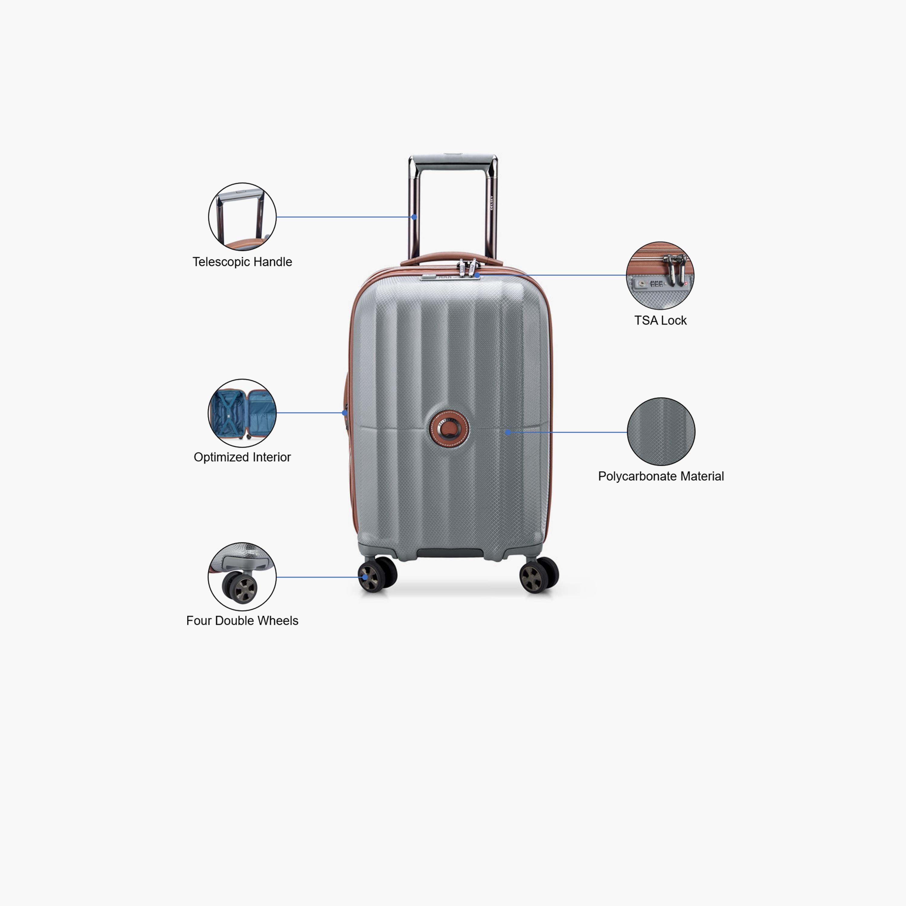Delsey Carrousel 55 CM Small Cabin Polycarbonate with ABS Hard Sided 4-Wheeler Spinner Trolley Bag with TSA Combination Lock-travel-luggagesandbags-luggage-image-3