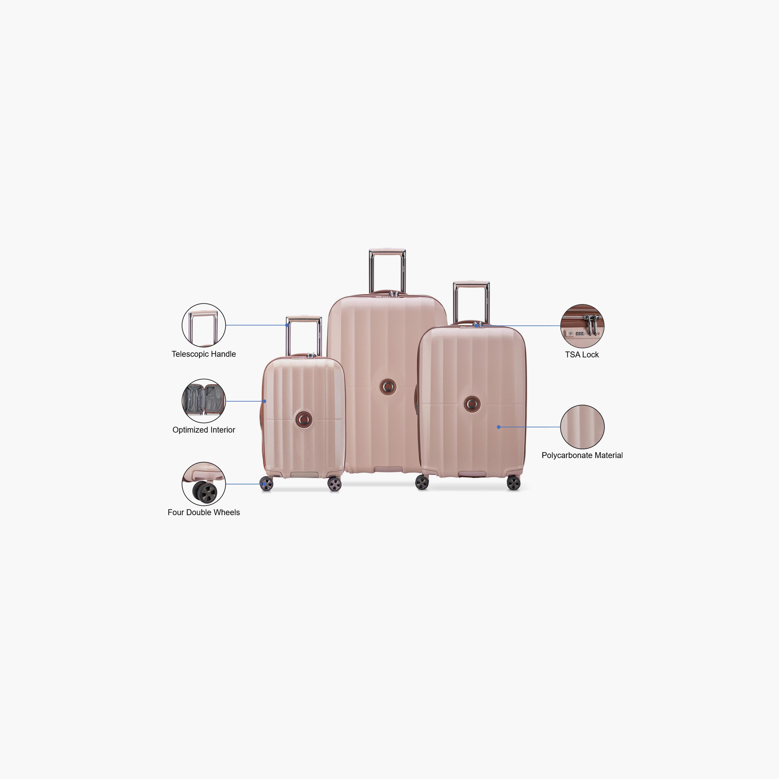 Delsey Carrousel Set of 3 Polycarbonate with ABS Hard Sided 4-Wheeler Spinner Trolley Bag with TSA Combination Lock-travel-luggagesandbags-luggage-image-2