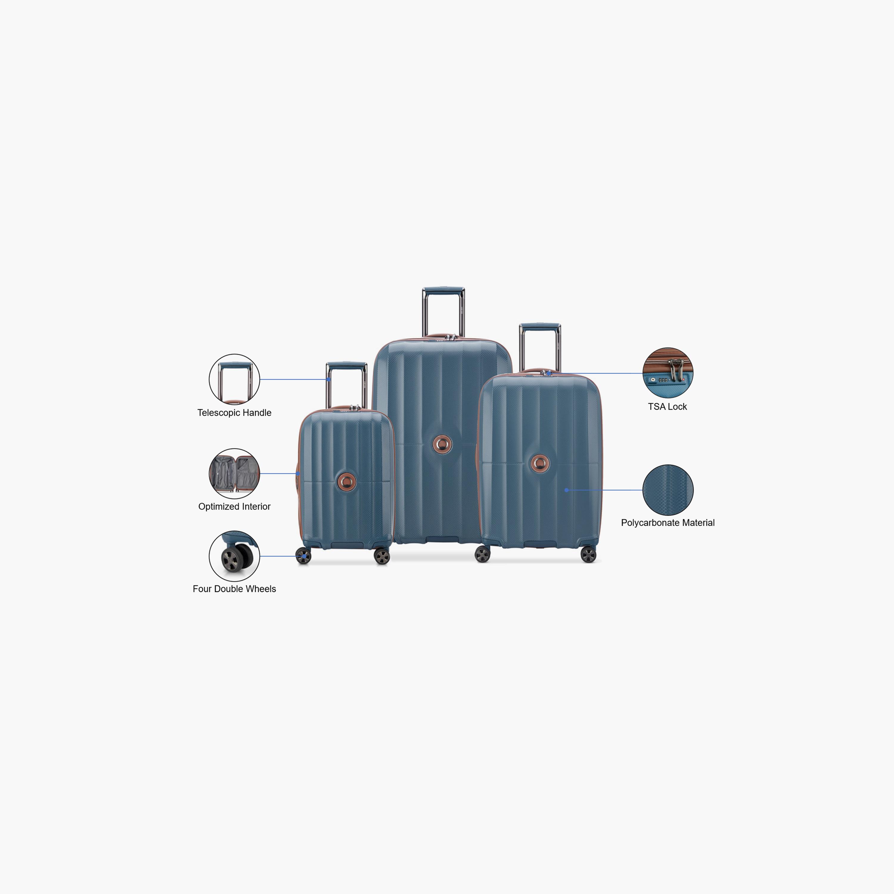 Delsey Carrousel Set of 3 Polycarbonate with ABS Hard Sided 4-Wheeler Spinner Trolley Bag with TSA Combination Lock-travel-luggagesandbags-luggage-image-2