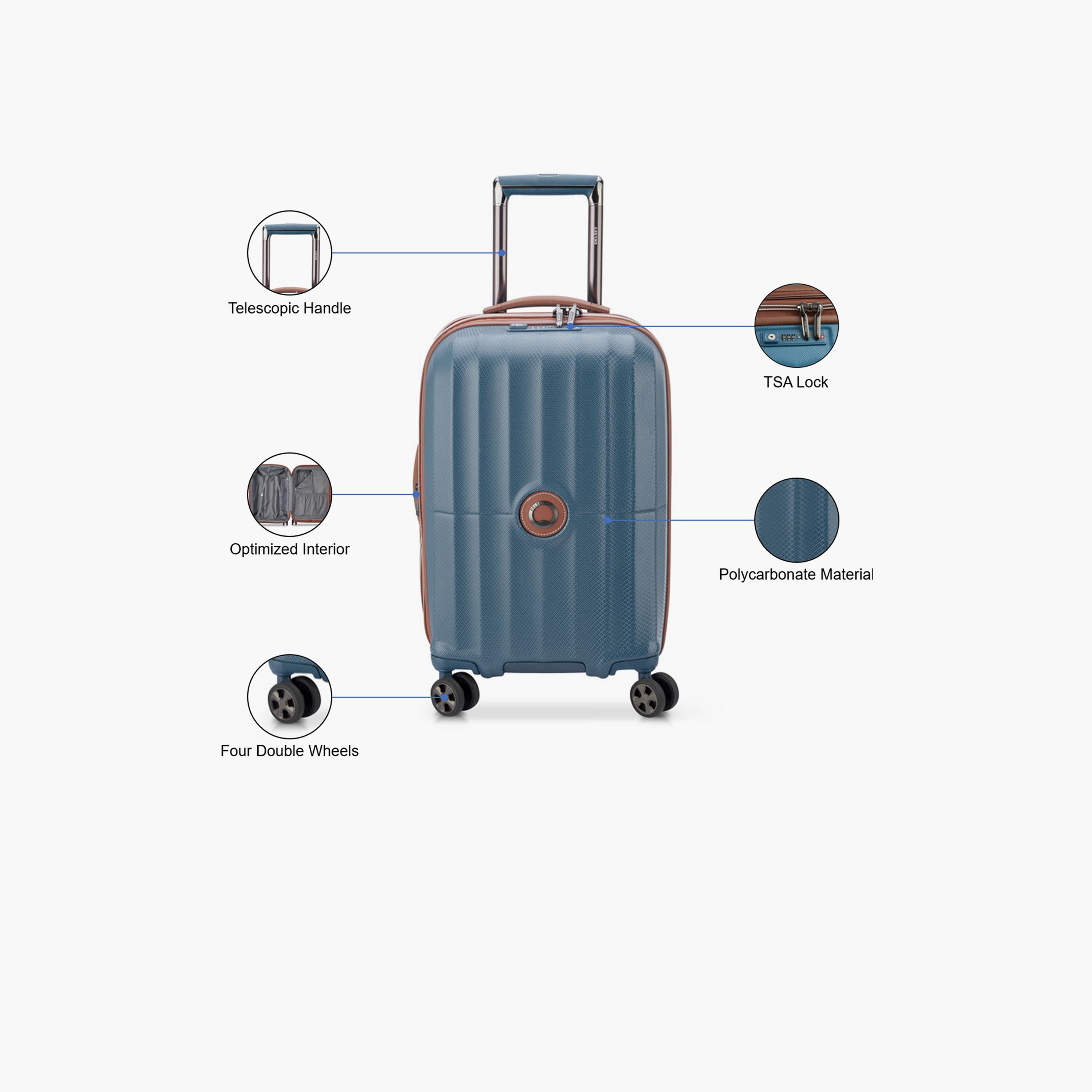 Delsey Carrousel 55 CM Small Cabin Polycarbonate with ABS Hard Sided 4-Wheeler Spinner Trolley Bag with TSA Combination Lock-travel-luggagesandbags-luggage-image-3