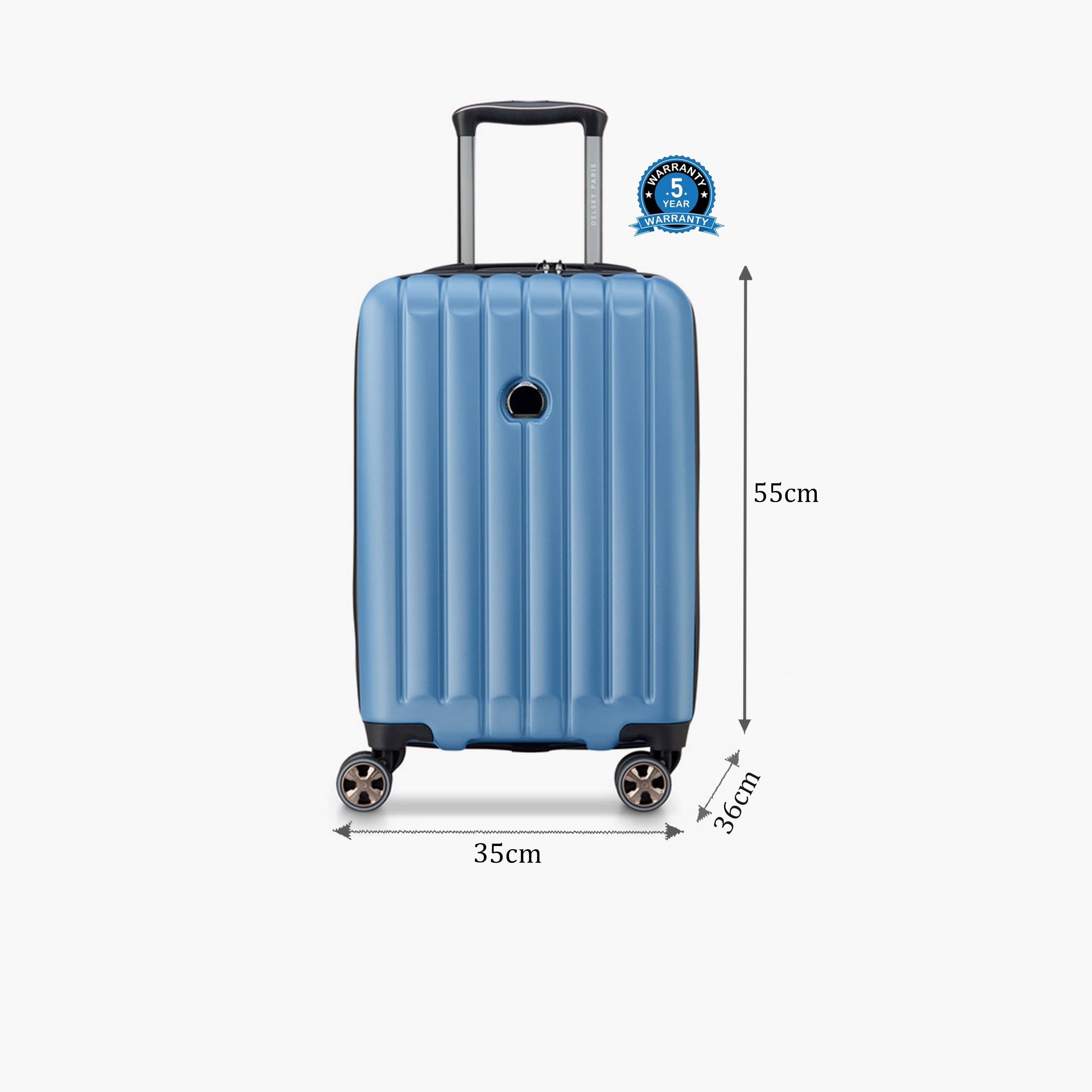 Delsey Longitude 55 CM Small Cabin Polycarbonate with ABS Hard Sided 4-Wheeler Spinner Trolley Bag with TSA Combination Lock-travel-luggagesandbags-luggage-image-2