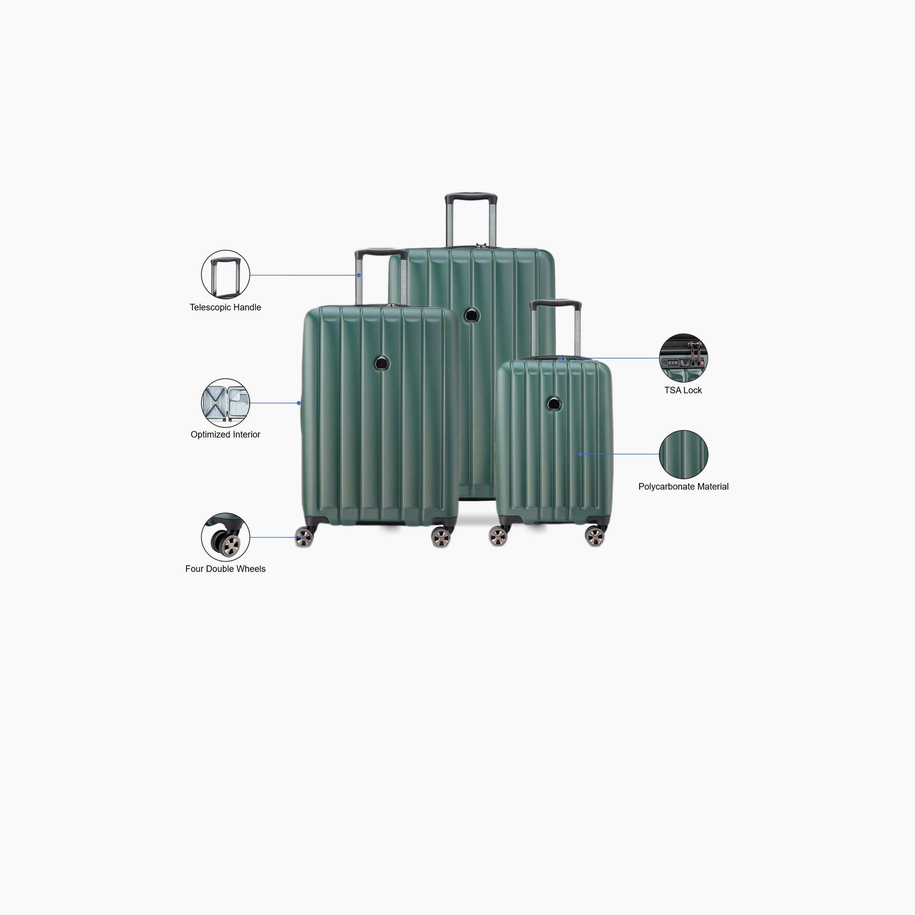 Delsey Longitude Set of 3 Polycarbonate with ABS Hard Sided 4-Wheeler Spinner Trolley Bag with TSA Combination Lock-travel-luggagesandbags-luggage-image-2