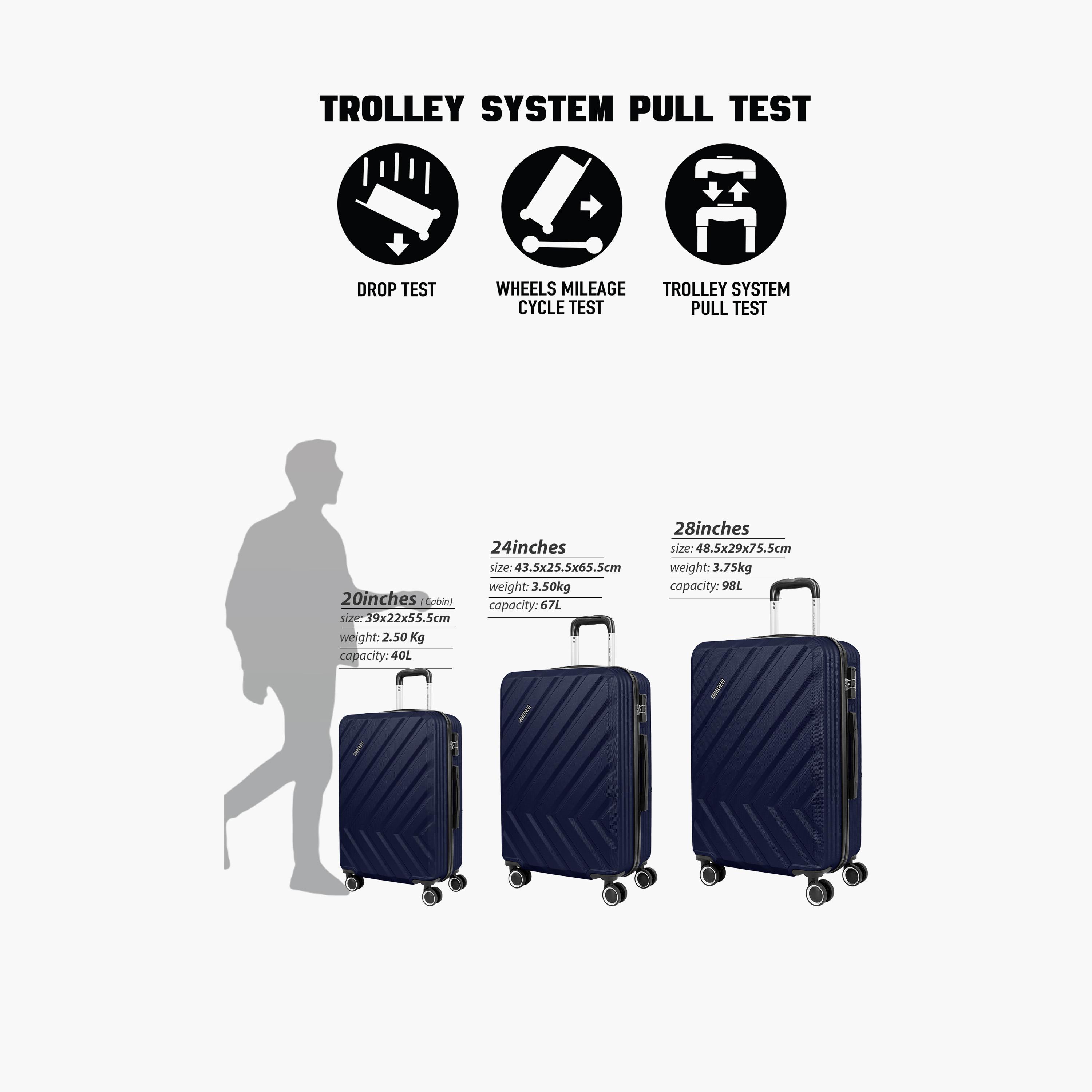 Para John Prisma 55 CM Small Cabin ABS Hard Sided 4-Wheeler Spinner Trolley Bag With 3 Dial Combination Lock-travel-luggagesandbags-luggage-image-2