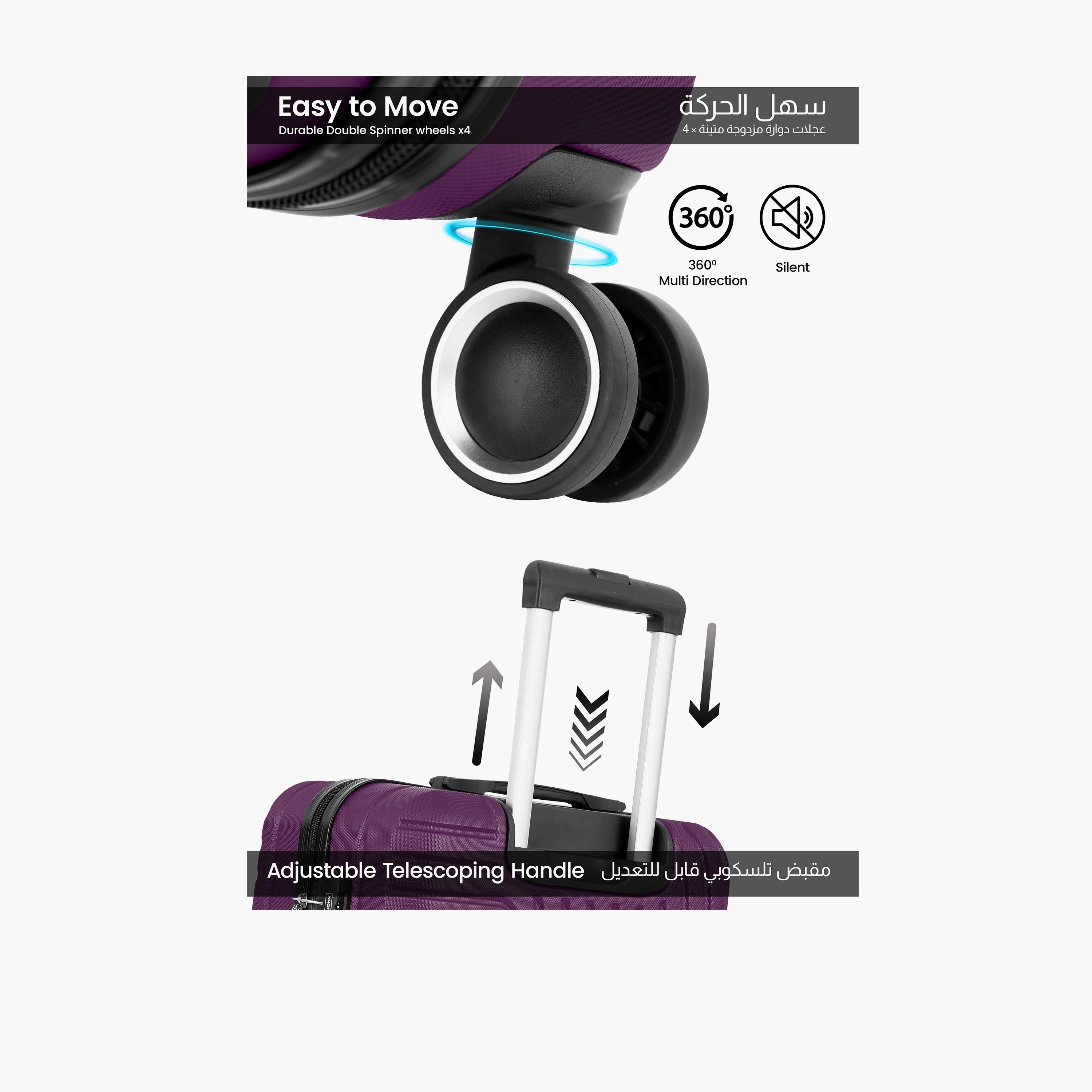 Para John Circles 55 CM Small Cabin ABS Hard Sided 4-Wheeler Spinner Trolley Bag With 3 Dial Combination Lock-travel-luggagesandbags-luggage-image-3
