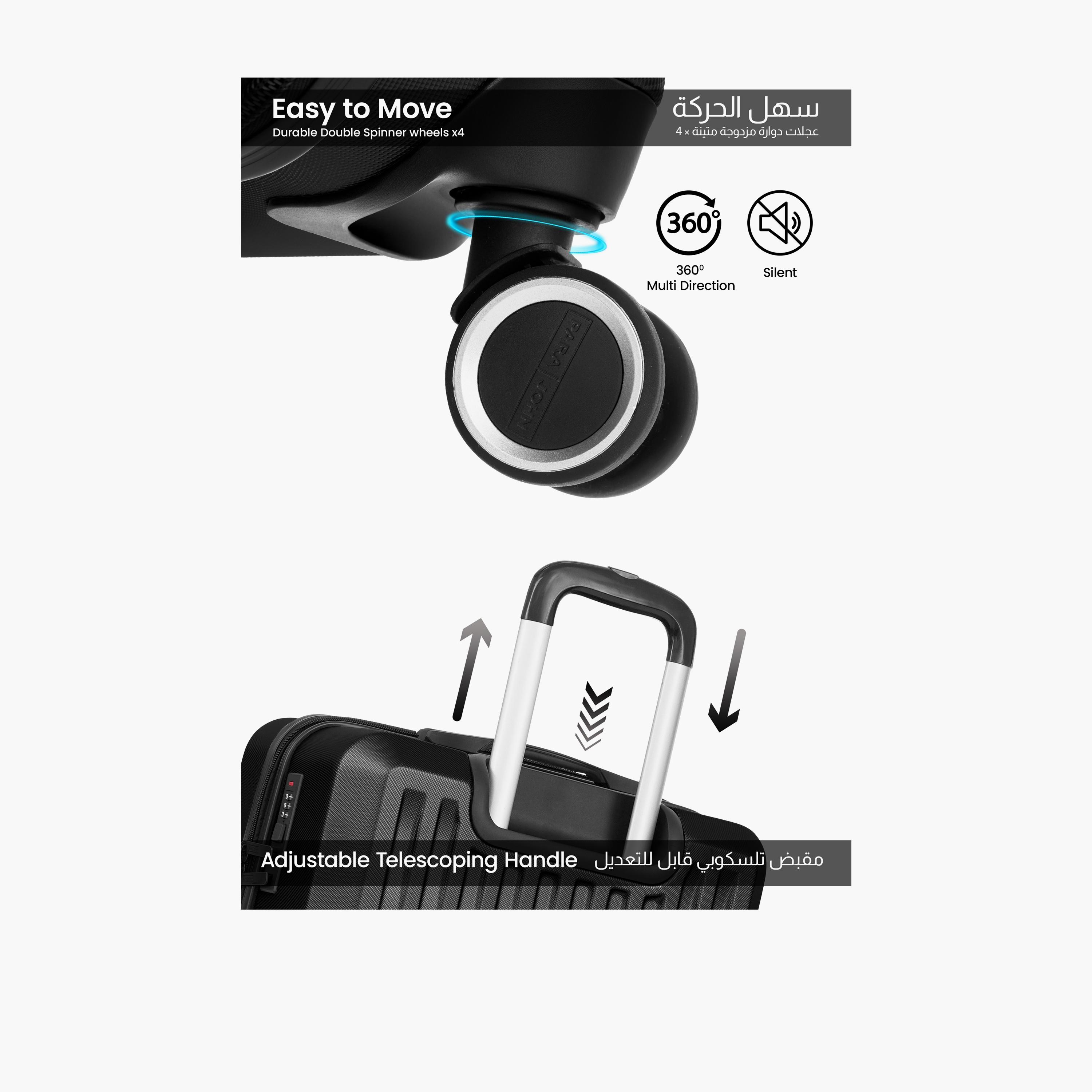 Para John Nexus 55 CM Small Cabin ABS Hard Sided 4-Wheeler Spinner Trolley Bag With 3 Dial Combination Lock-travel-luggagesandbags-luggage-image-3