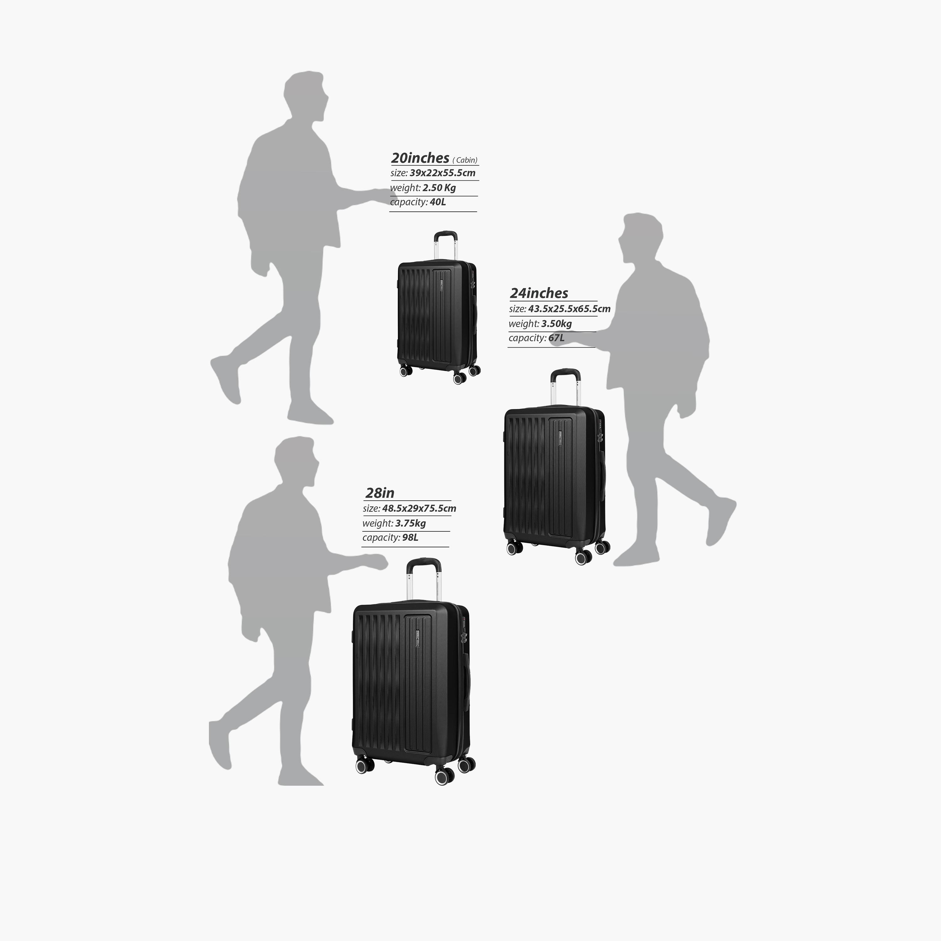 Para John Nexus 62 CM Medium Check-in ABS Hard Sided 4-Wheeler Spinner Trolley Bag With 3 Dial Combination Lock-travel-luggagesandbags-luggage-image-2