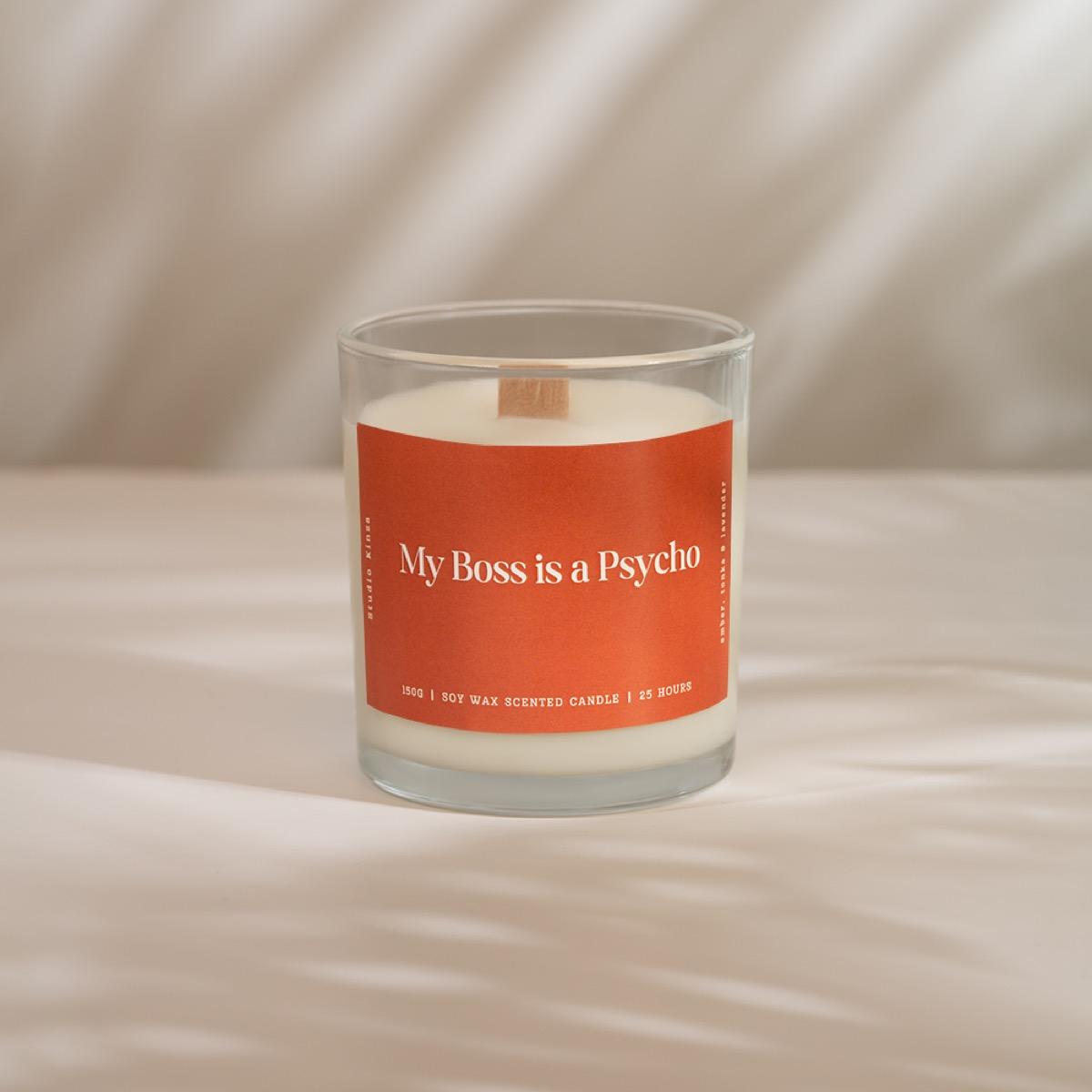 My Boss is a Psycho Scented Jar Candle - 27 h