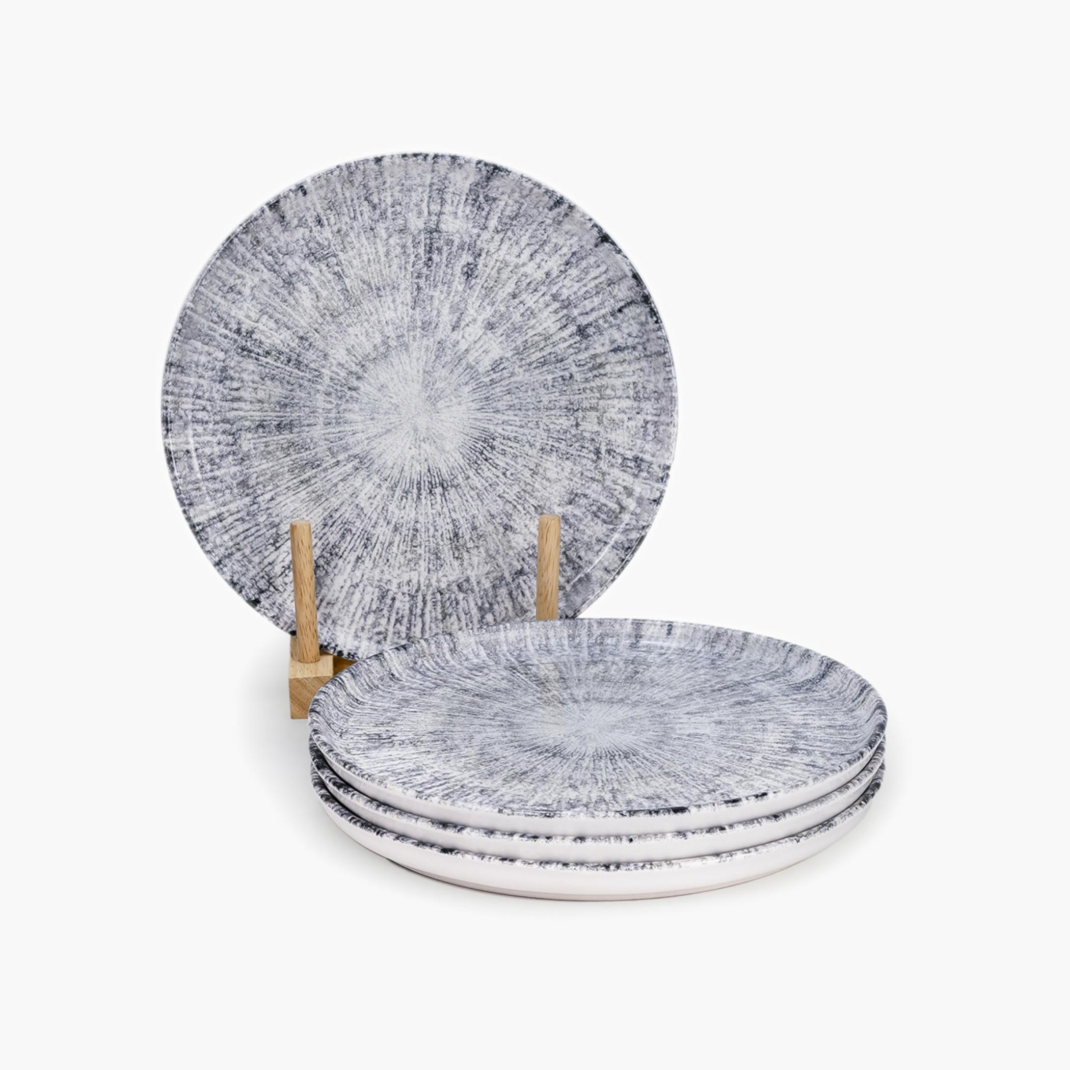 إديساطبق عشاء سيراميك دائري بنقشة-household-dining-dinnerware-plates-image-1