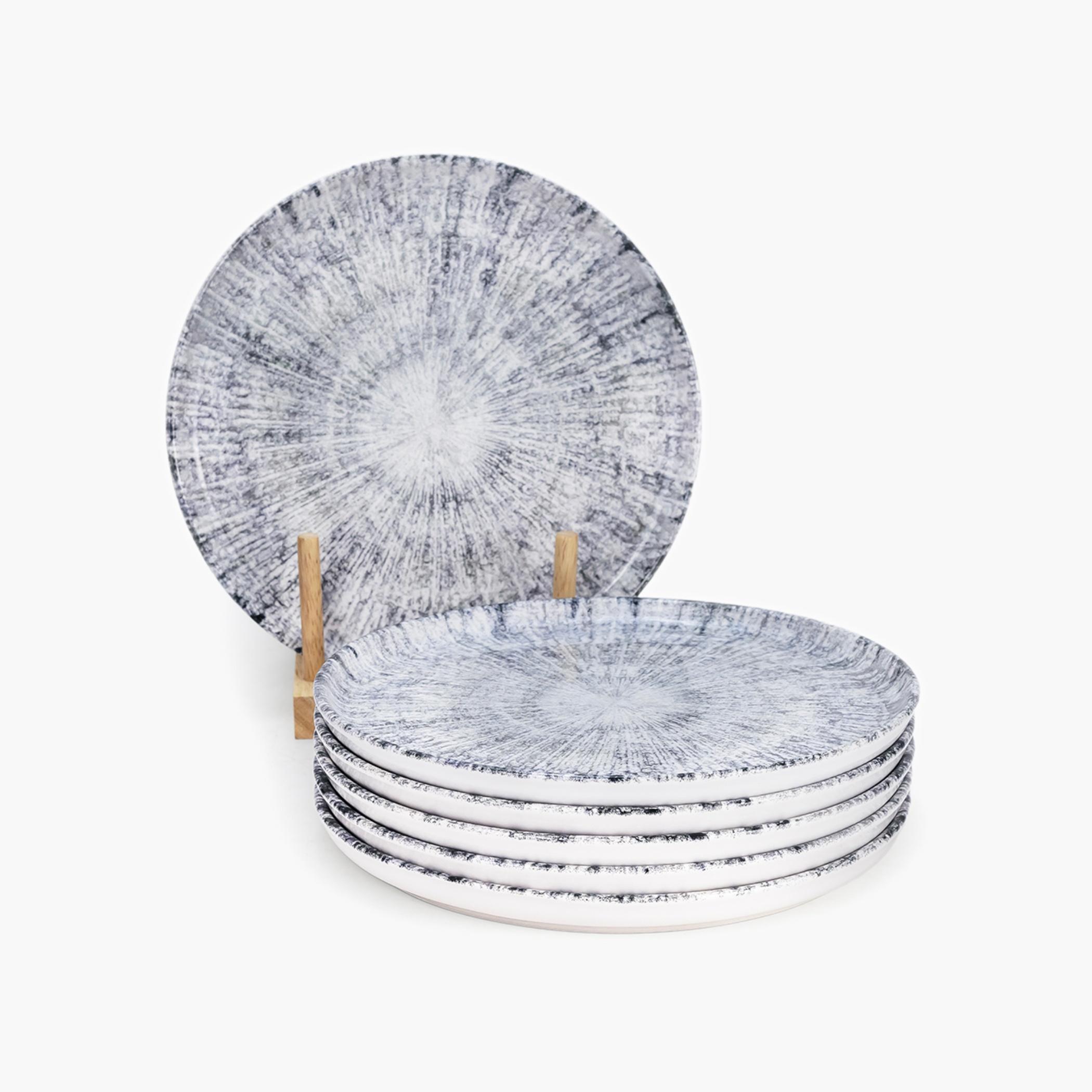 Textured Ceramic Dinner Plate Set-household-dining-dinnerware-plates-image-1
