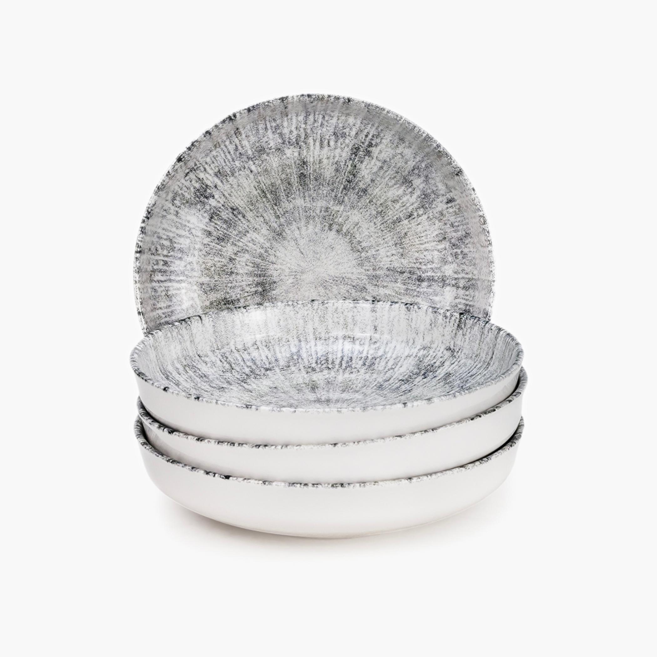 Textured Rim Ceramic Bowl Set-household-dining-dinnerware-plates-image-1