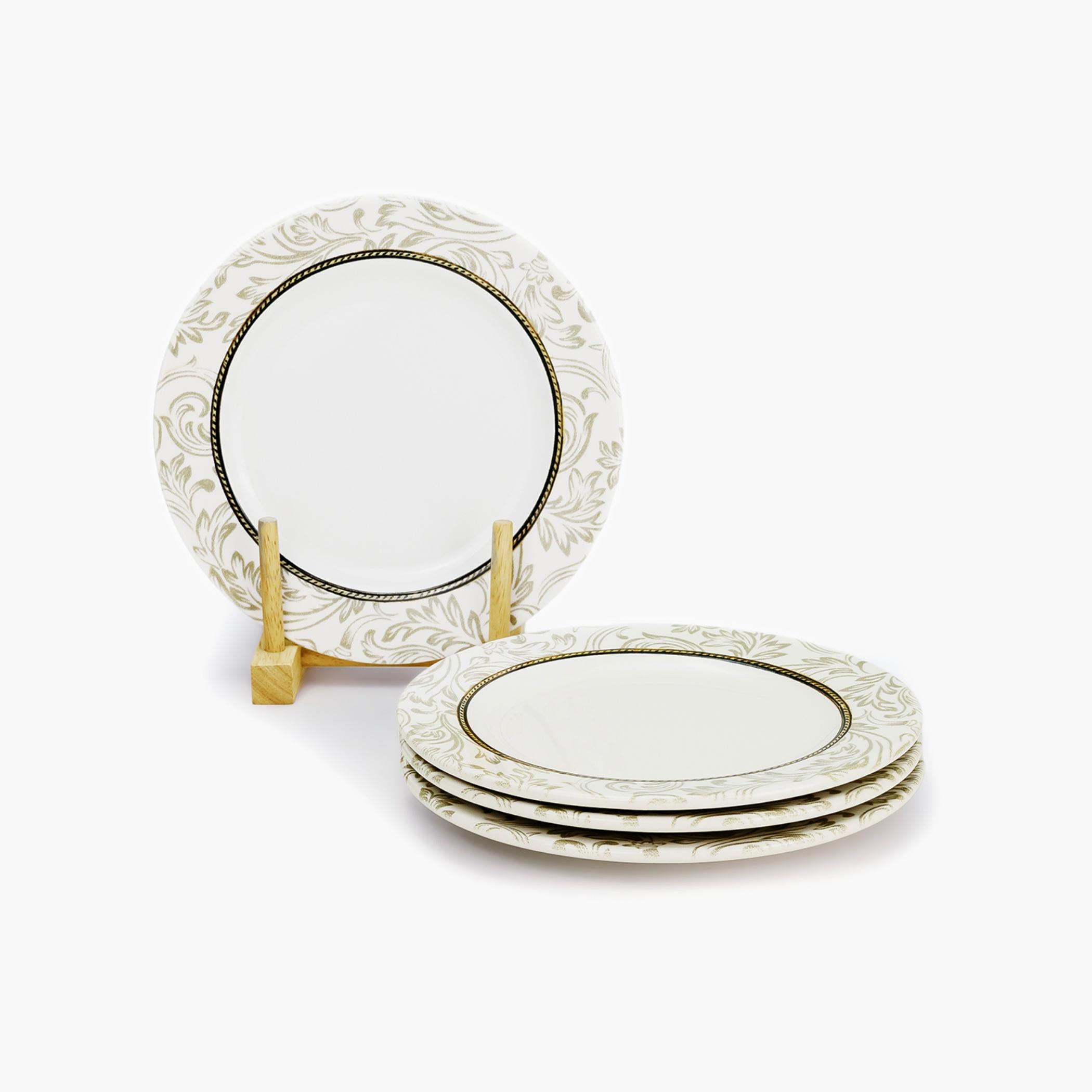 إديساأطباق حلويات سيراميك، بنمط ذهبي (طقم من 4)-household-dining-dinnerware-plates-image-1
