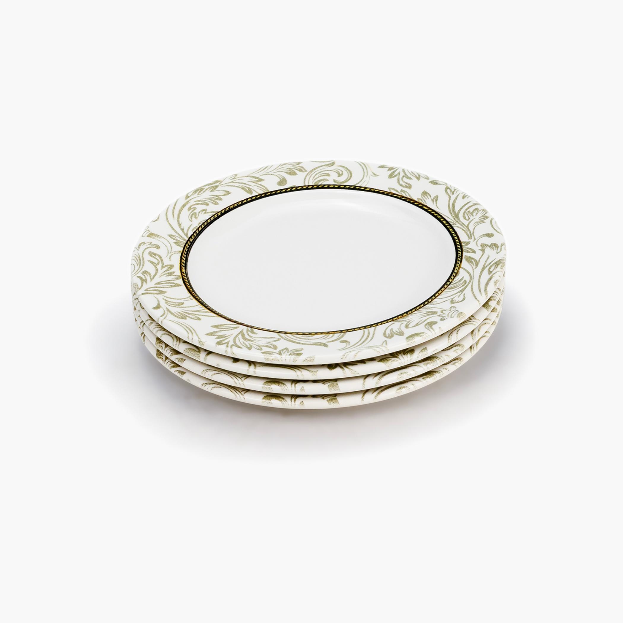 إديساأطباق حلويات سيراميك، بنمط ذهبي (طقم من 4)-household-dining-dinnerware-plates-image-3
