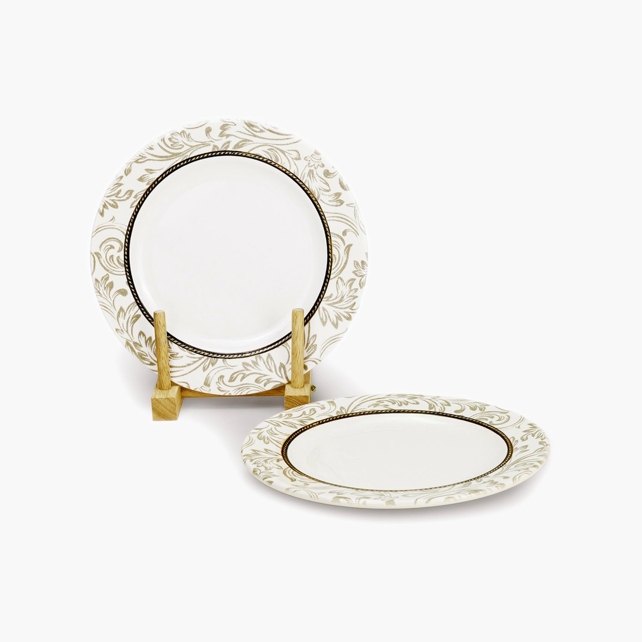 إديساطقم أطباق حلويات سيراميك منقوش-household-dining-dinnerware-plates-image-1