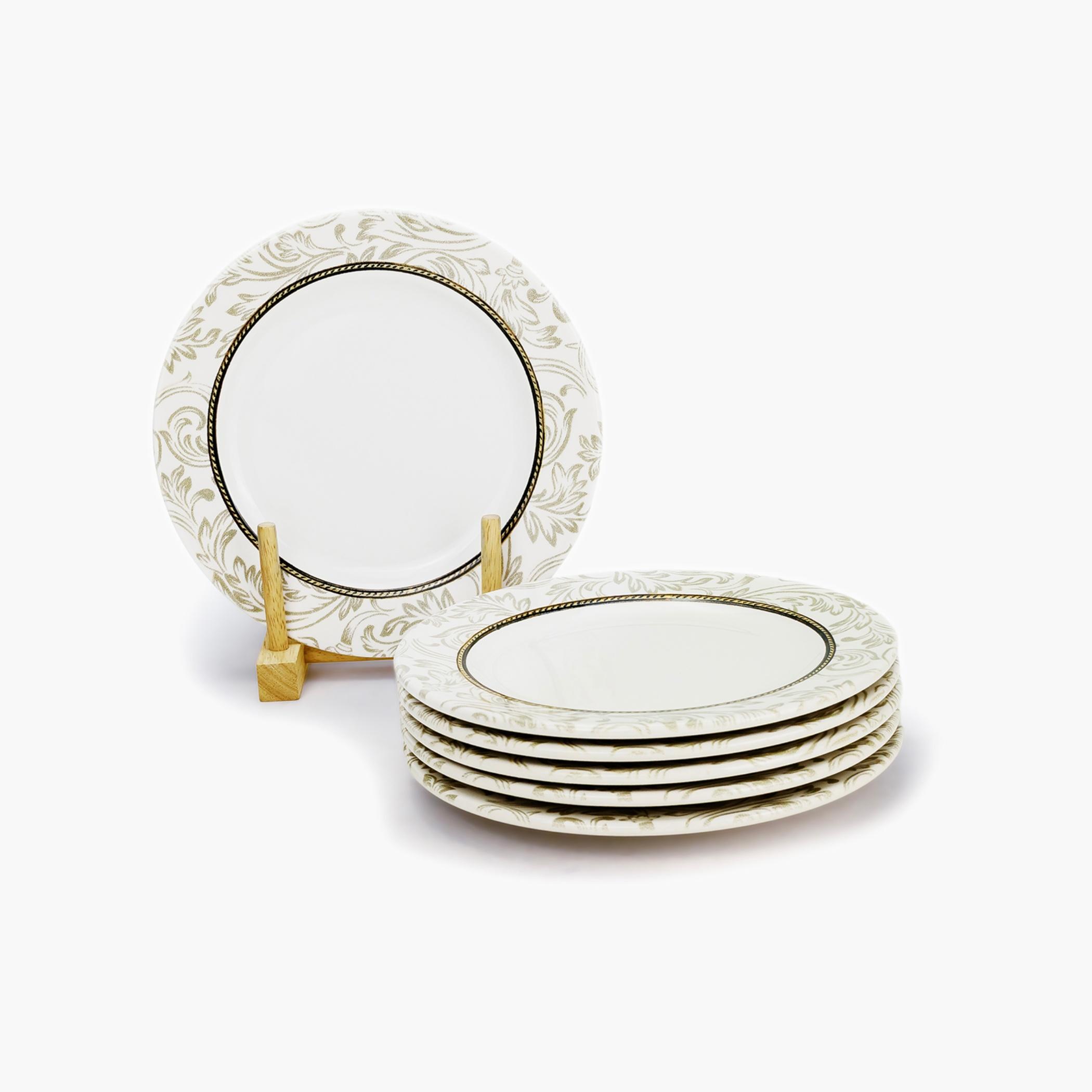 Patterned Ceramic Dessert Plate Set-household-dining-dinnerware-plates-image-2