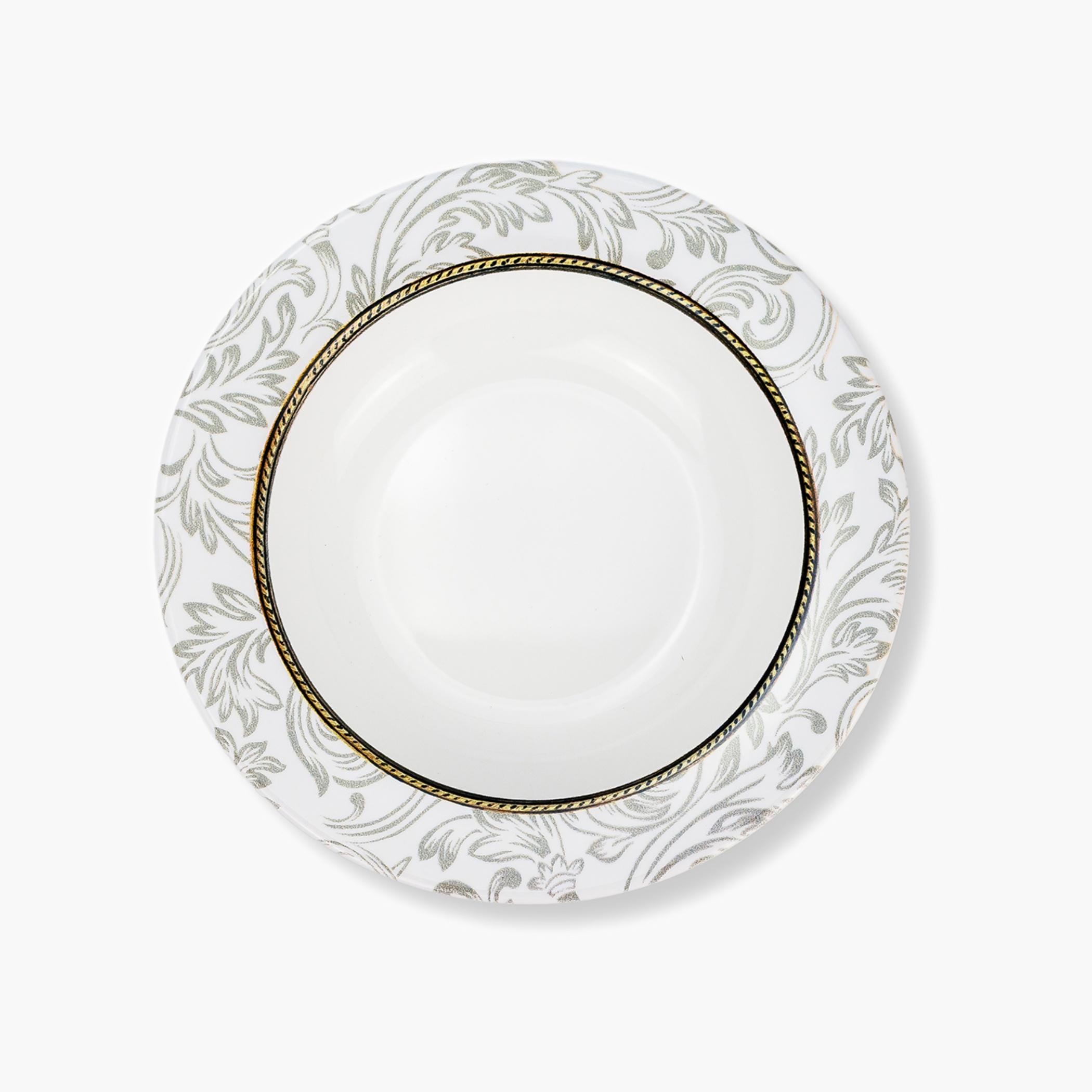 Patterned Ceramic Round Soup Plate-household-dining-dinnerware-plates-image-1