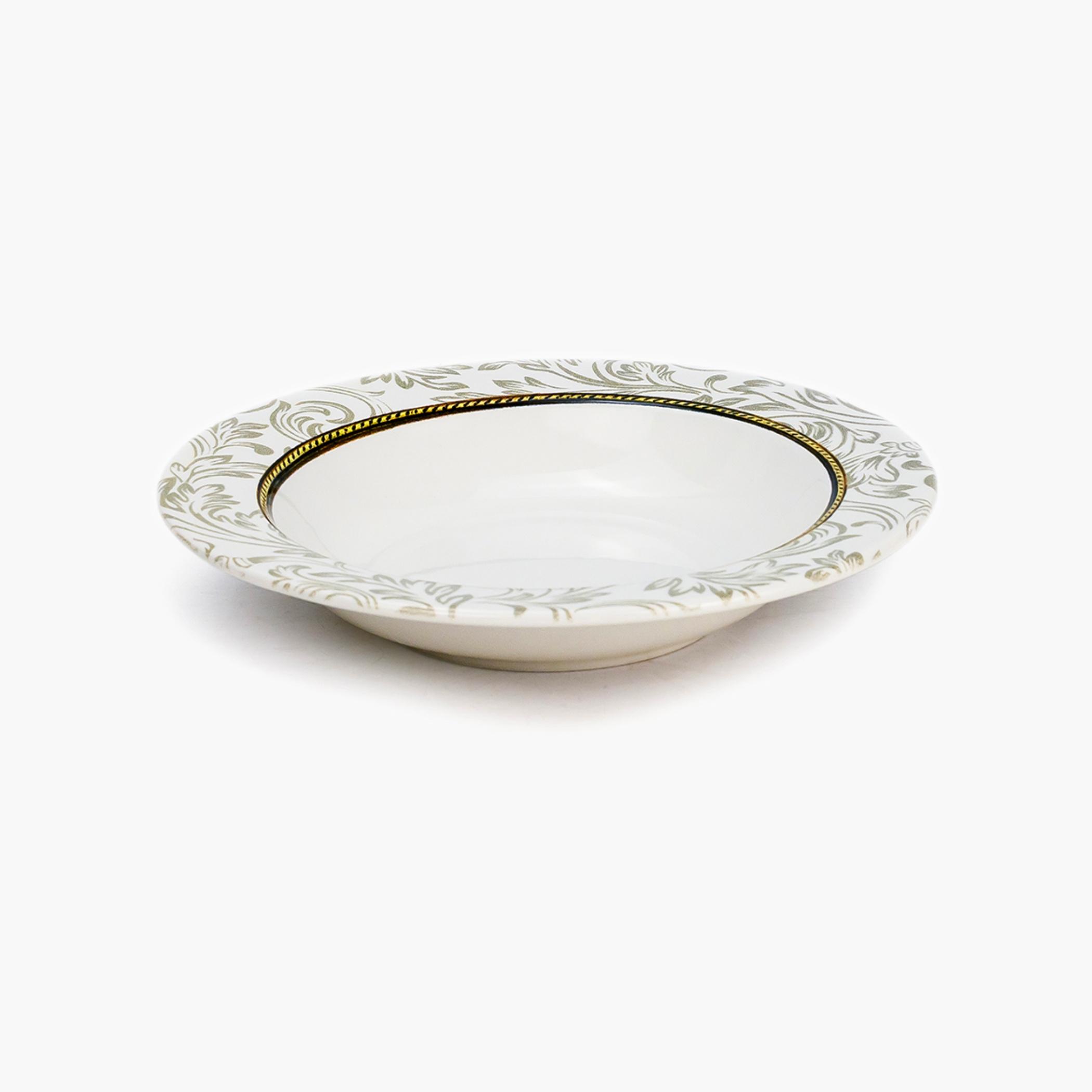 Patterned Ceramic Round Soup Plate-household-dining-dinnerware-plates-image-2