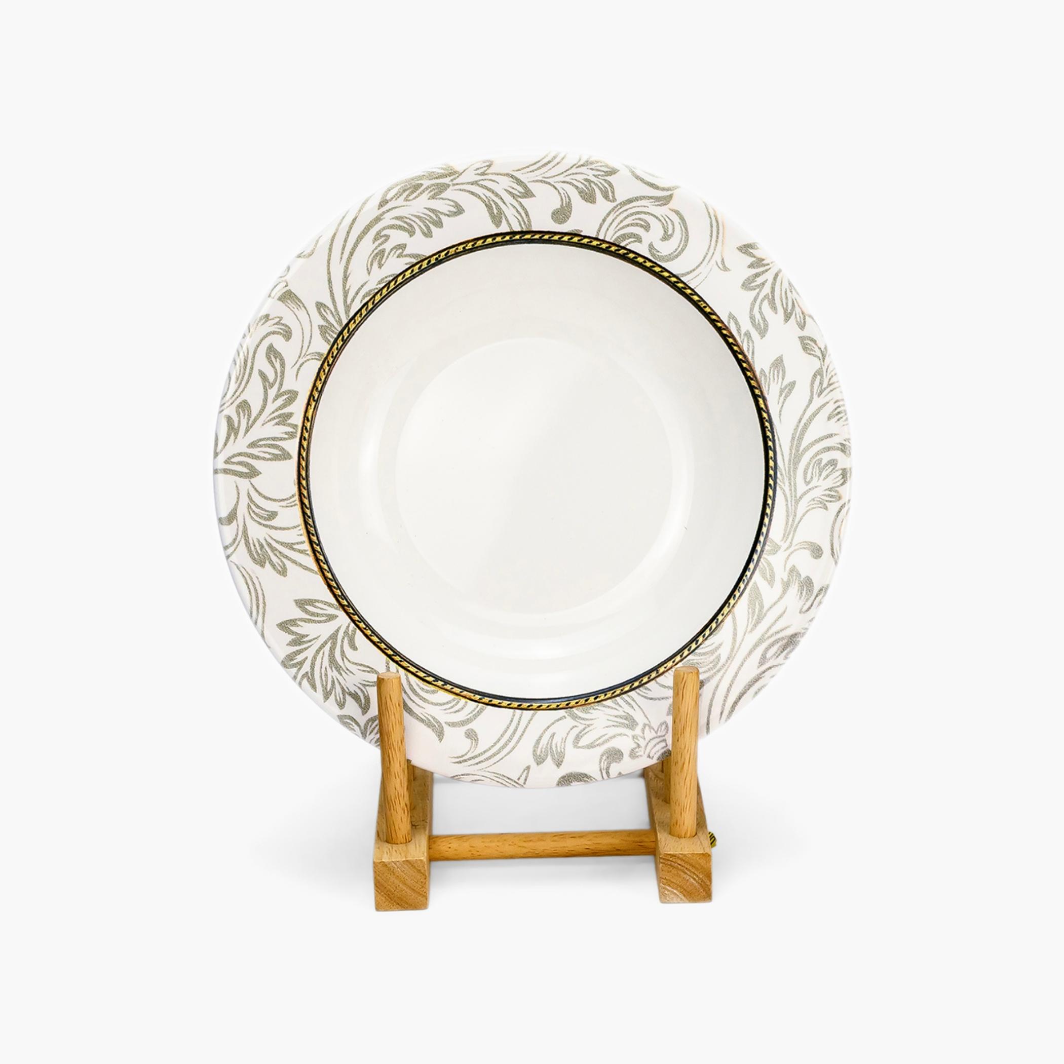 Patterned Ceramic Round Soup Plate-household-dining-dinnerware-plates-image-4
