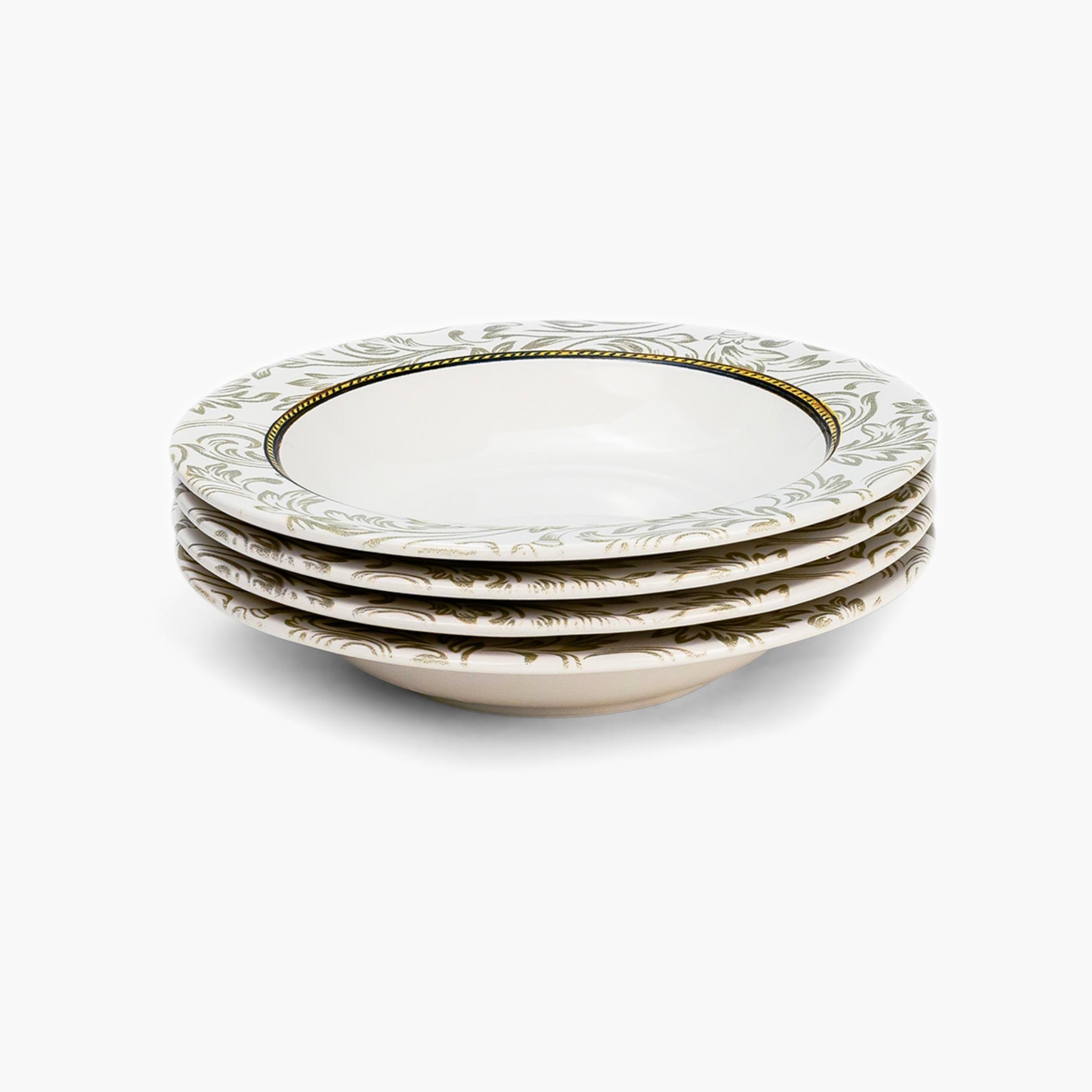 Ornate Ceramic Dinner Soup Plate-household-dining-dinnerware-plates-image-3