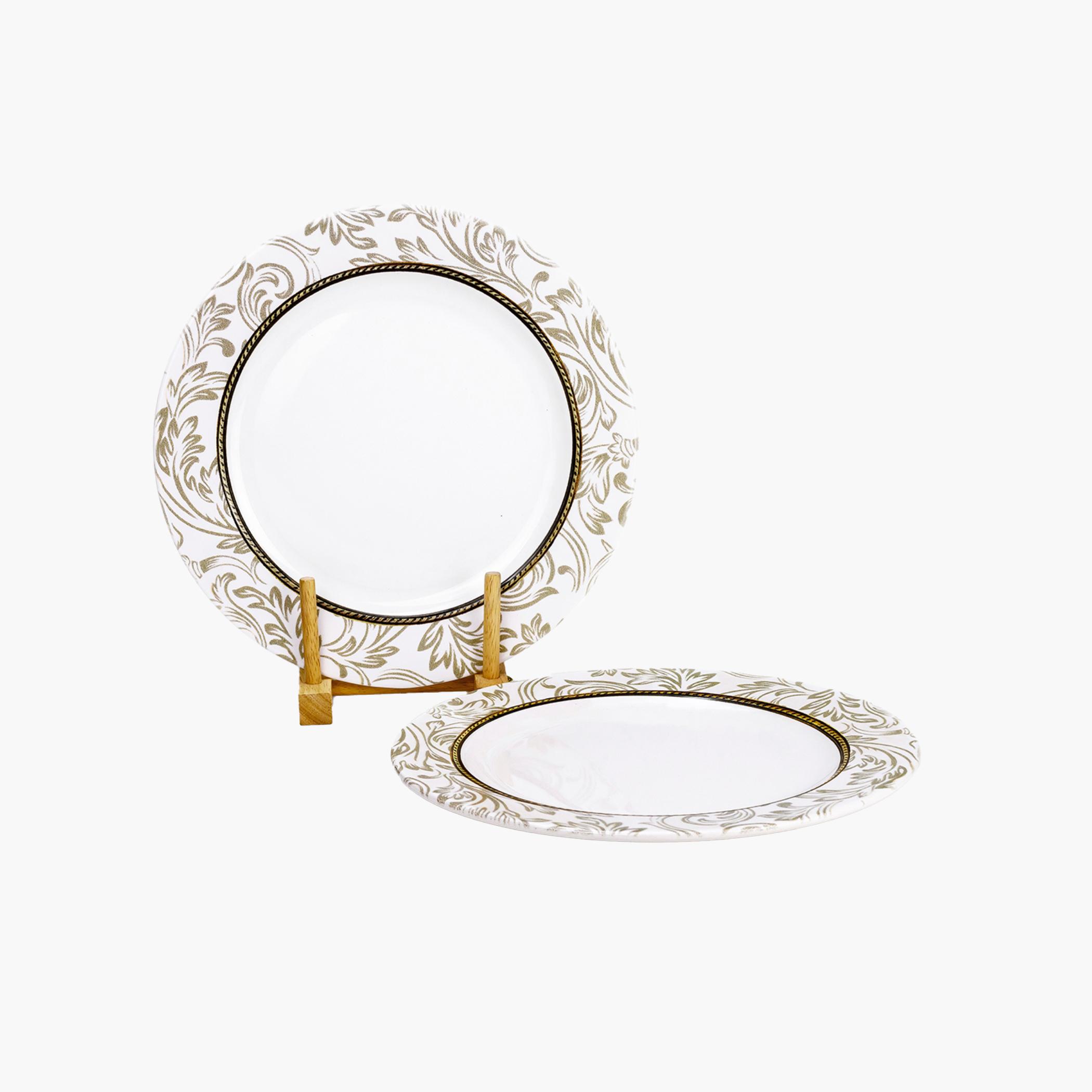 Elegant Floral Round Dinner Plate Set-household-dining-dinnerware-plates-image-2