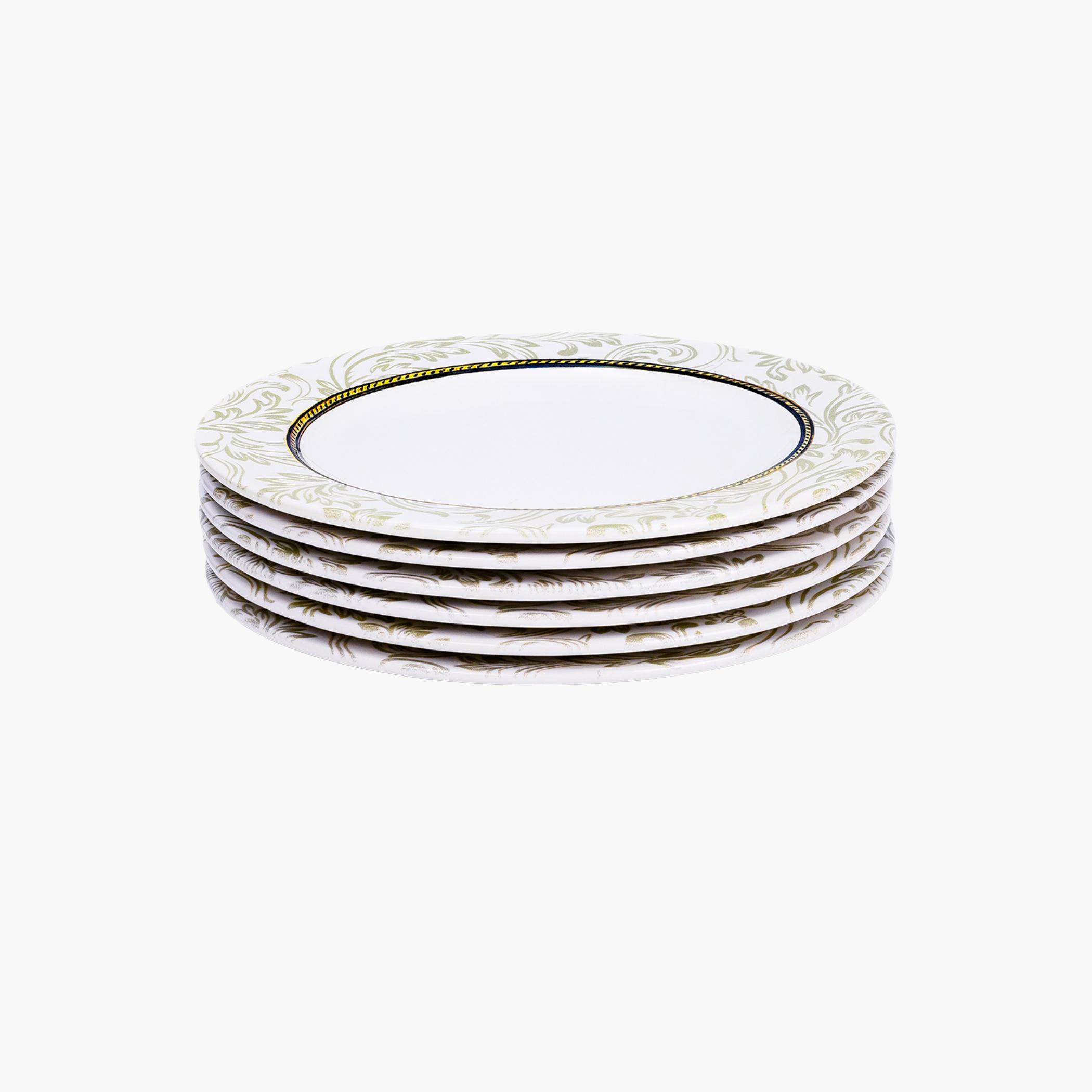 Patterned Ceramic Dinner Plate Set-household-dining-dinnerware-plates-image-3