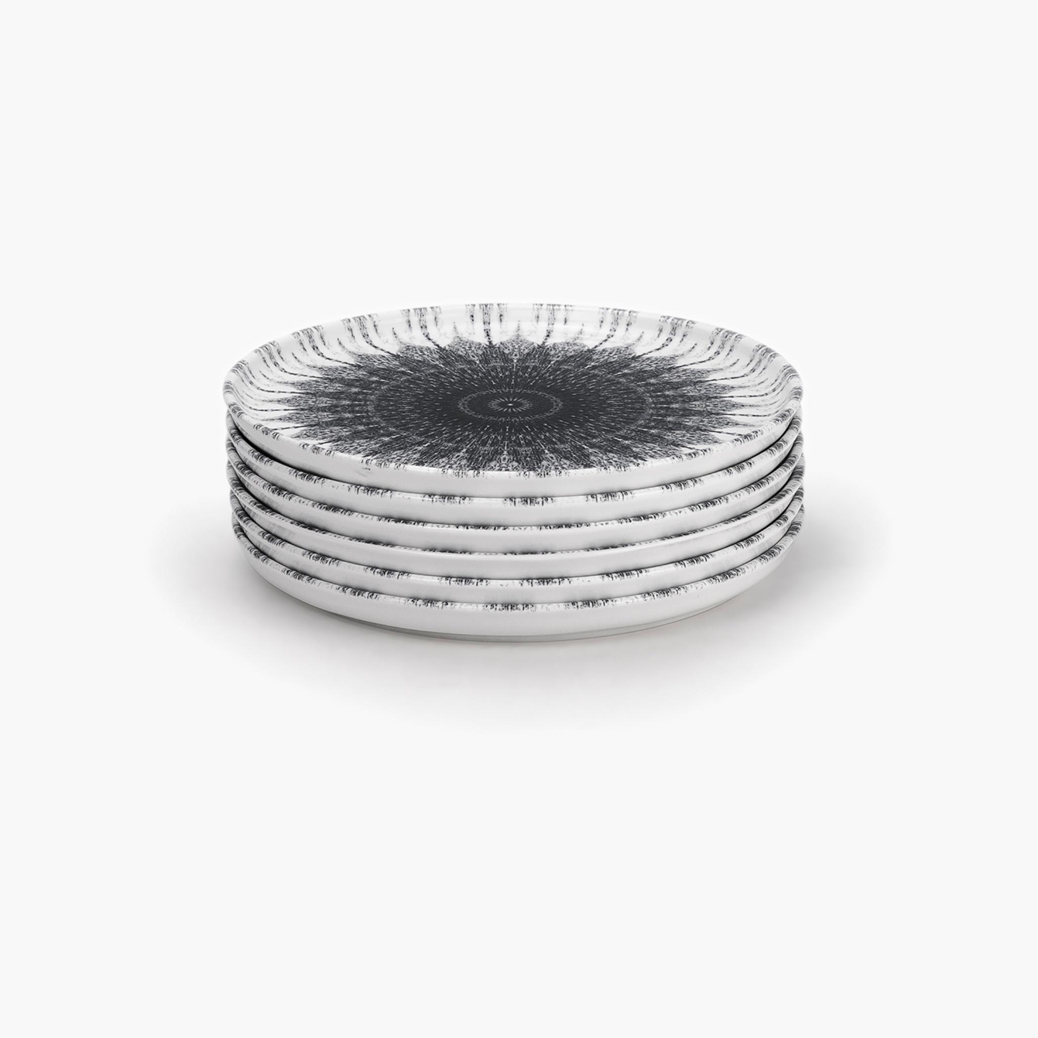 Mandala Pattern Ceramic Dessert Plate, 20cm-household-dining-dinnerware-plates-image-3