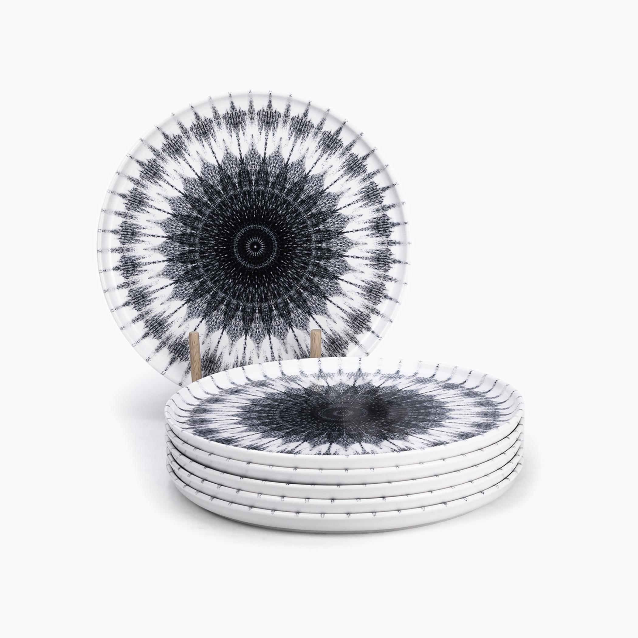 Monochromatic Ceramic Dinner Plate Set-household-dining-dinnerware-plates-image-1
