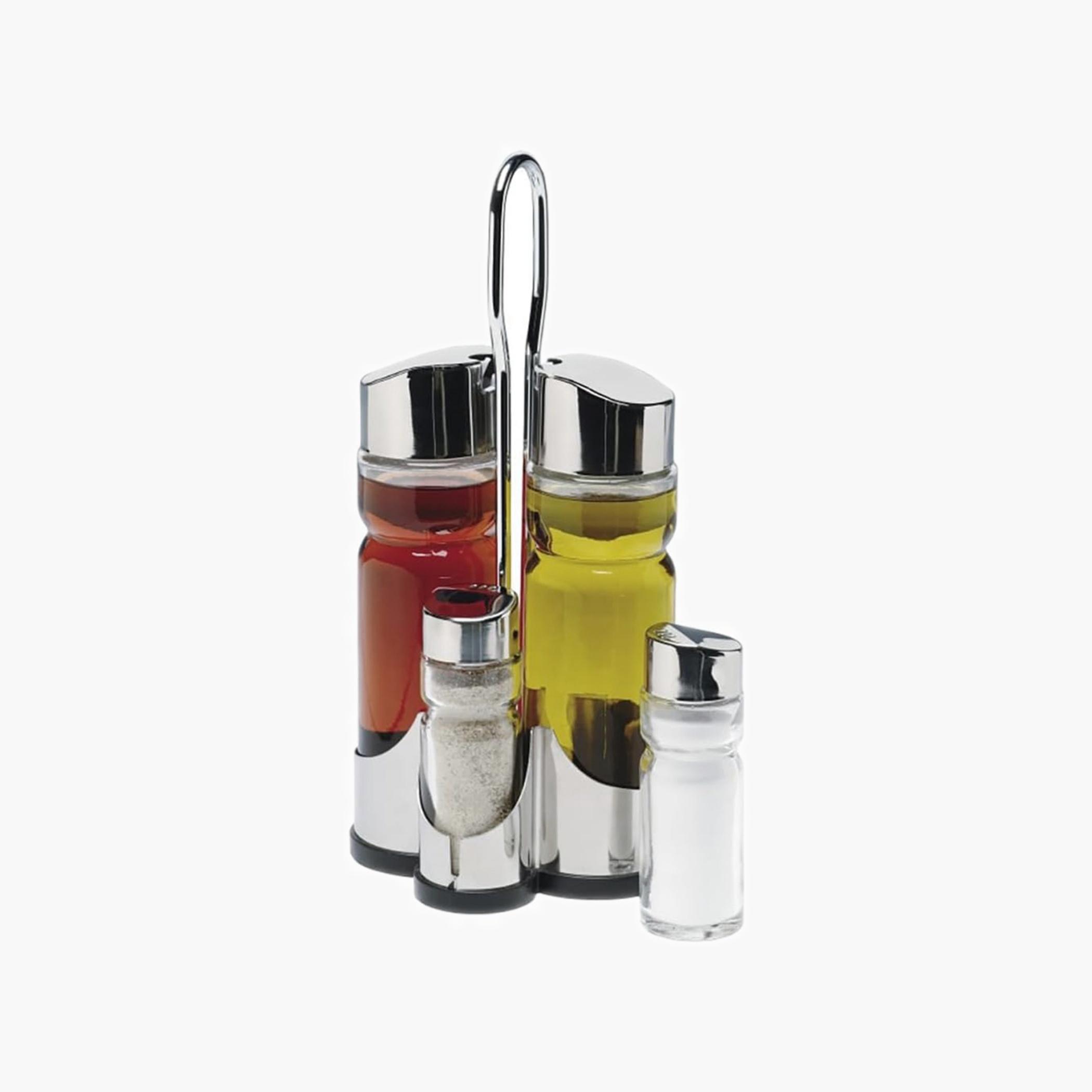 Glass Condiment Set with Holder-household-kitchen-foodstorage-spiceracksandjars-image-1