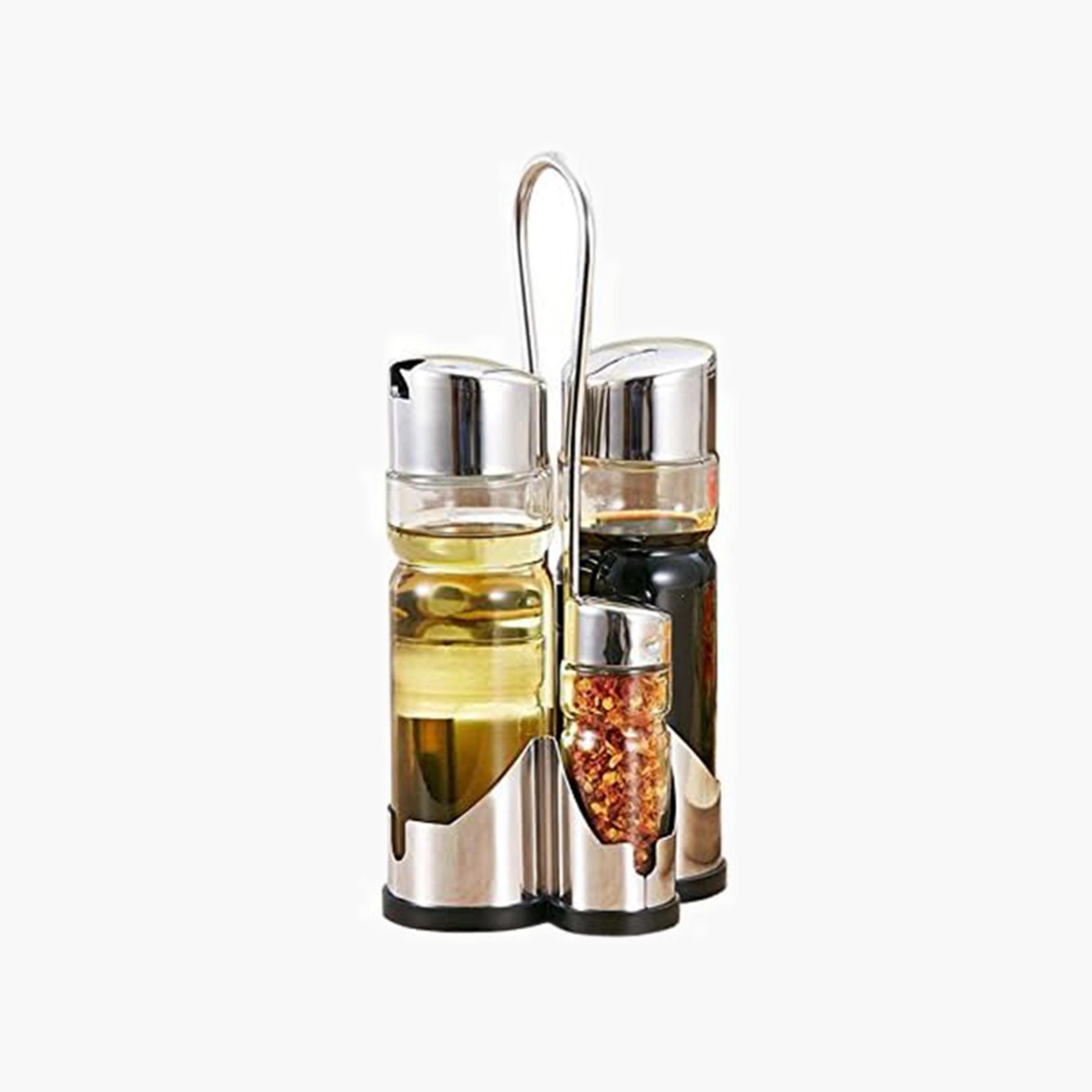 Glass Condiment Set with Holder-household-kitchen-foodstorage-spiceracksandjars-image-2