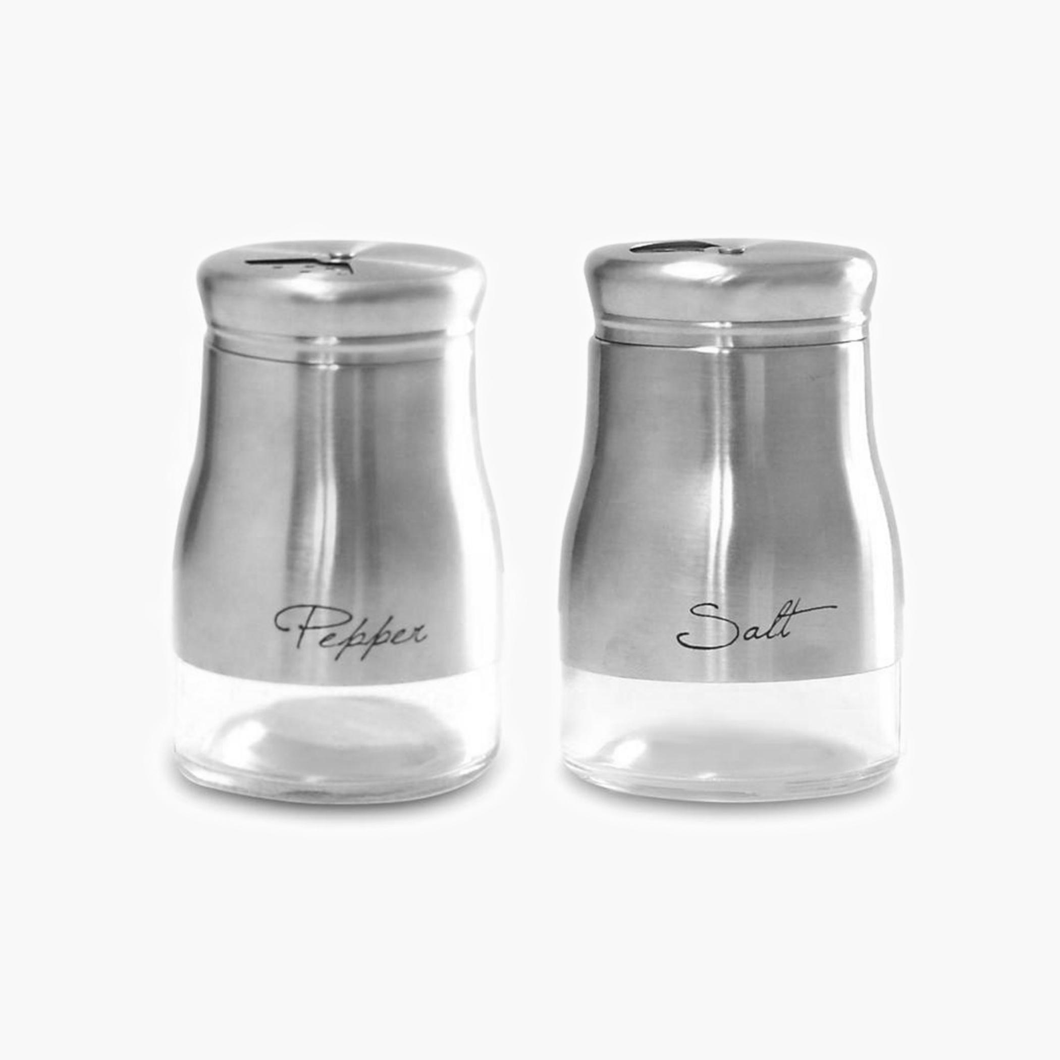 كوزين آرتطقم ملح وفلفل زجاج وستانلس ستيل-household-kitchen-foodstorage-saltandpeppershakers-image-3