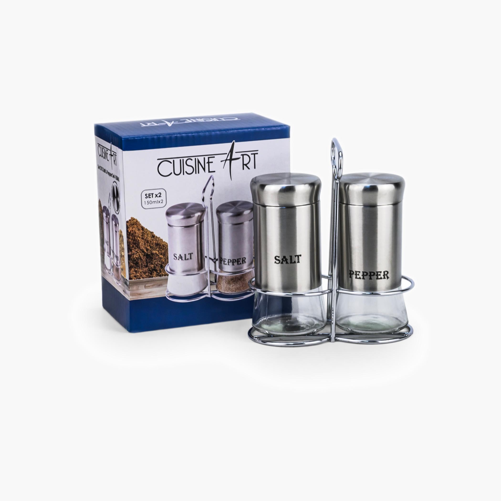كوزين آرتطقم هزازات ملح وفلفل زجاجية، 150 مل-household-kitchen-foodstorage-saltandpeppershakers-image-3