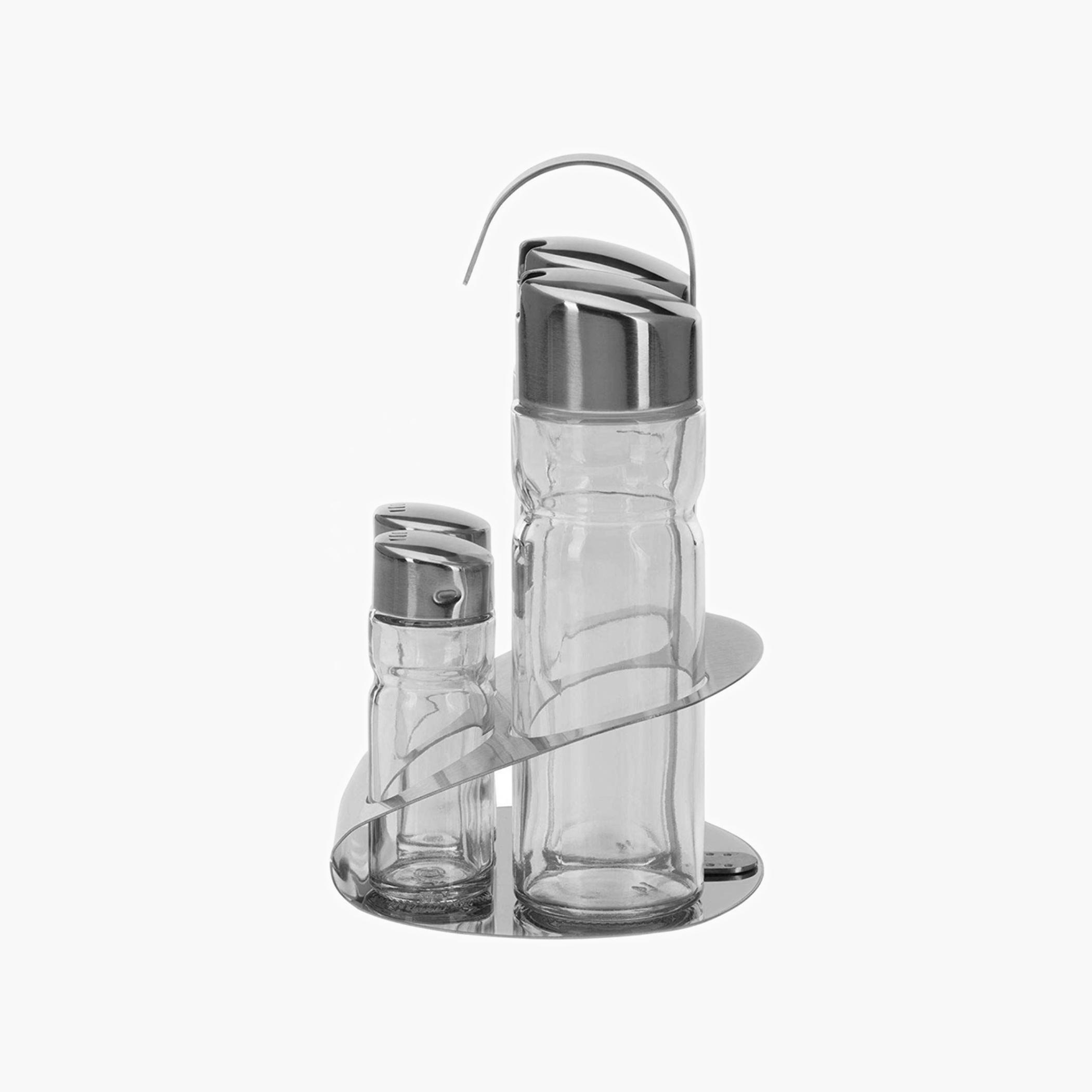 Glass Cruet Set with Stand-household-kitchen-foodstorage-spiceracksandjars-image-5
