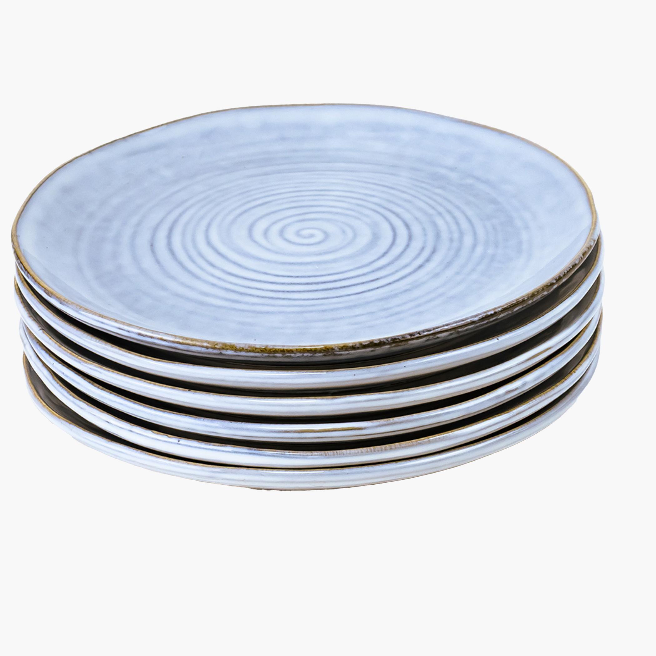 كوزين آرتطقم أطباق جانبية من الستون وير الحلزوني-household-dining-dinnerware-plates-image-1