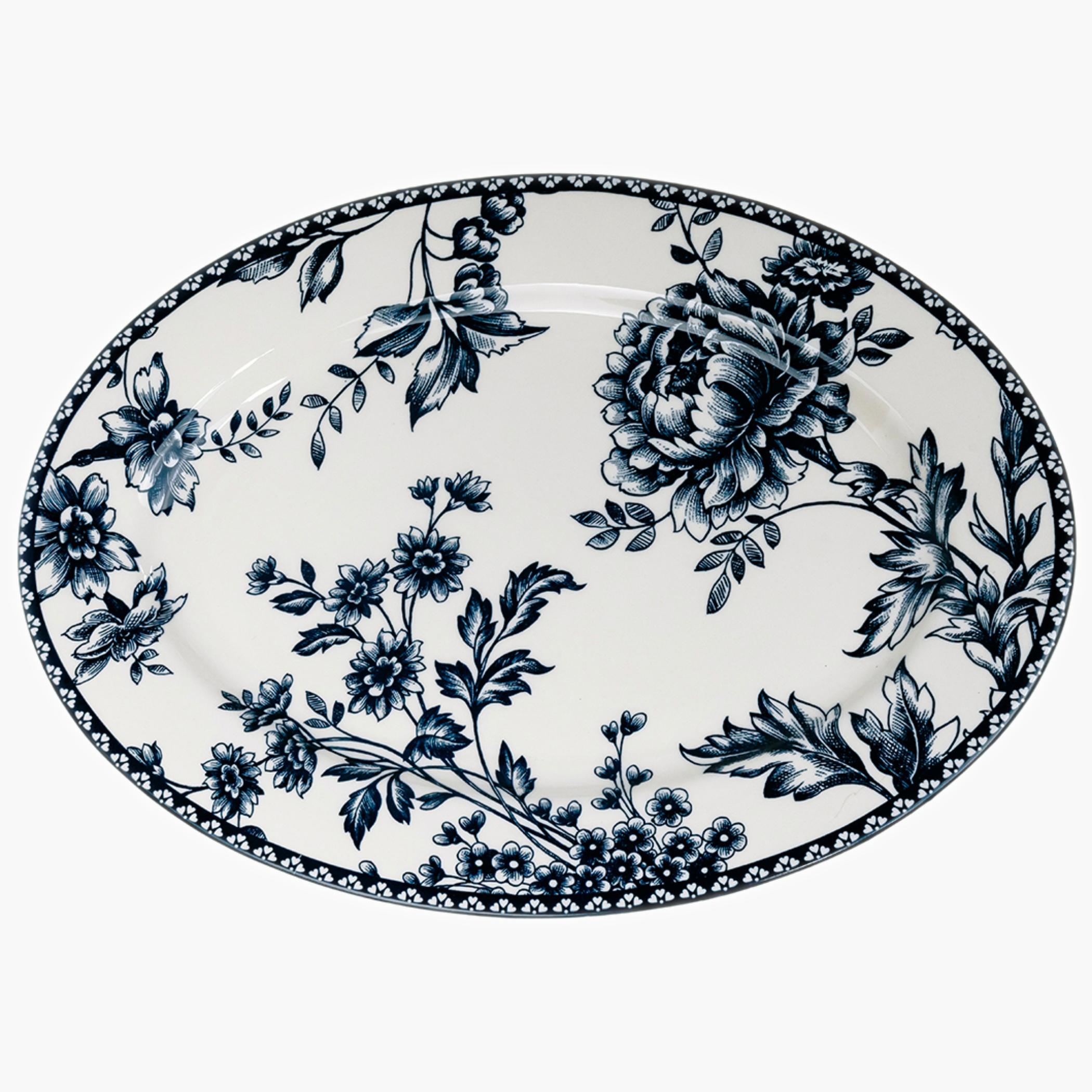 Floral Ceramic Oval Serving Platter-household-dining-serveware-servingplatters-image-1