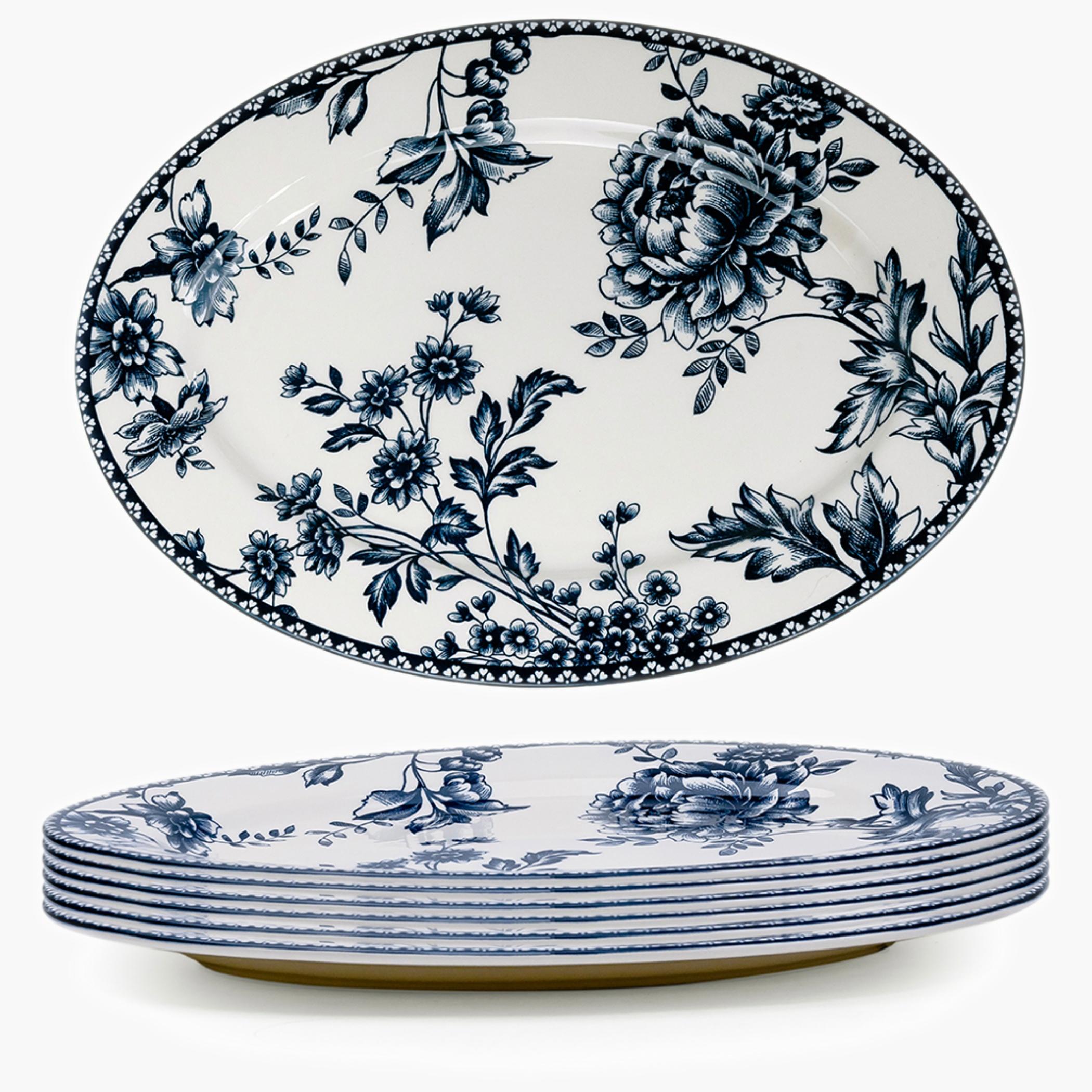 Floral Ceramic Oval Platter Set-household-dining-serveware-servingplatters-image-1