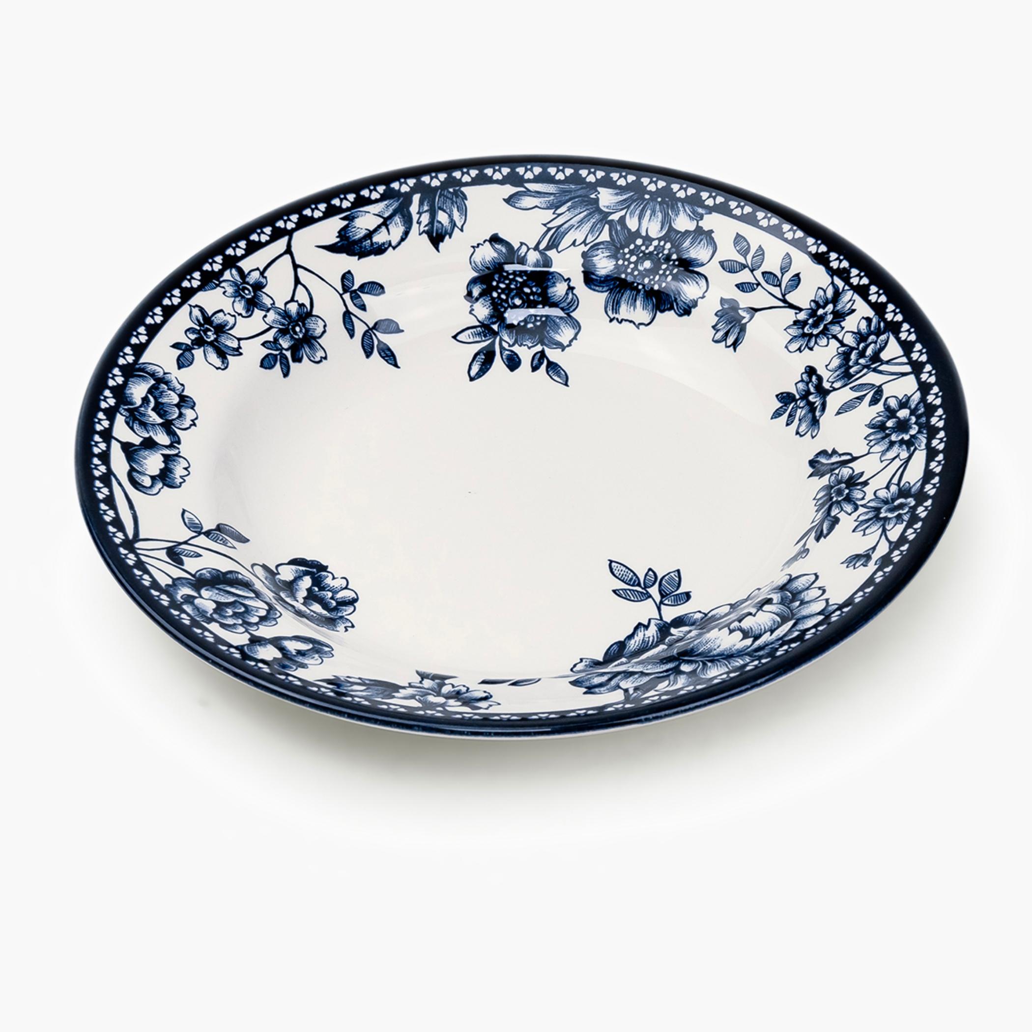 Floral Ceramic Soup Plate-household-dining-dinnerware-plates-image-1