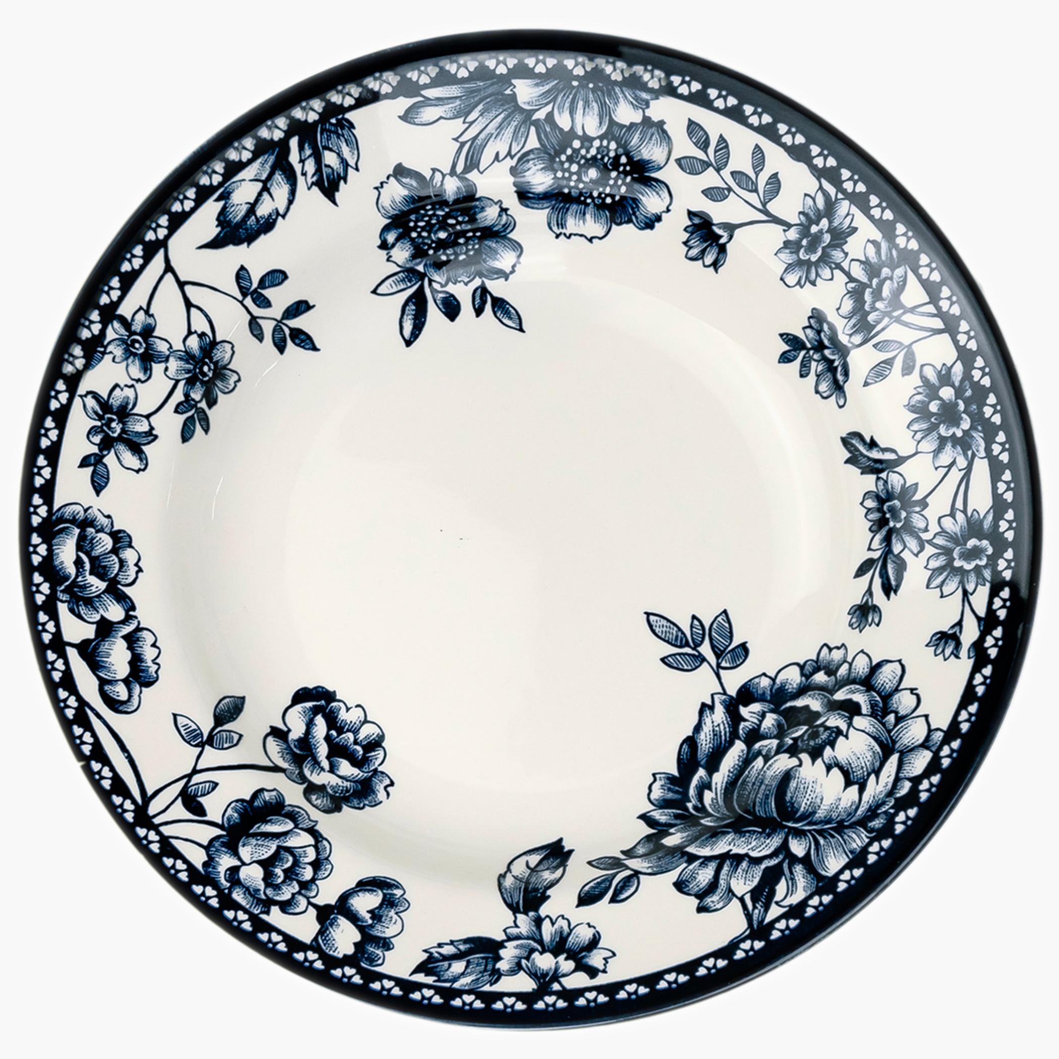 Floral Ceramic Soup Plate-household-dining-dinnerware-plates-image-5