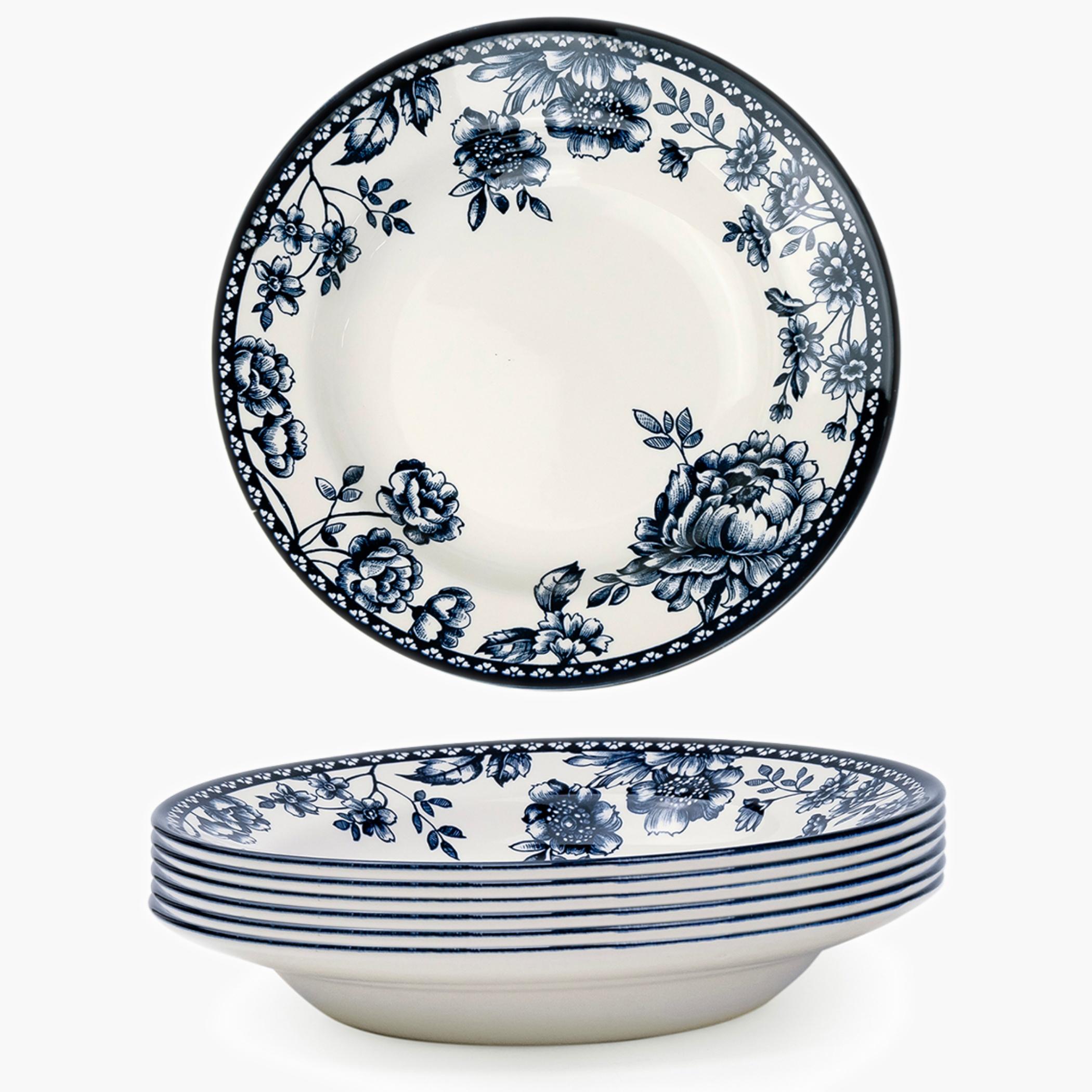 Floral Ceramic Dinner Plate Set-household-dining-dinnerware-plates-image-1