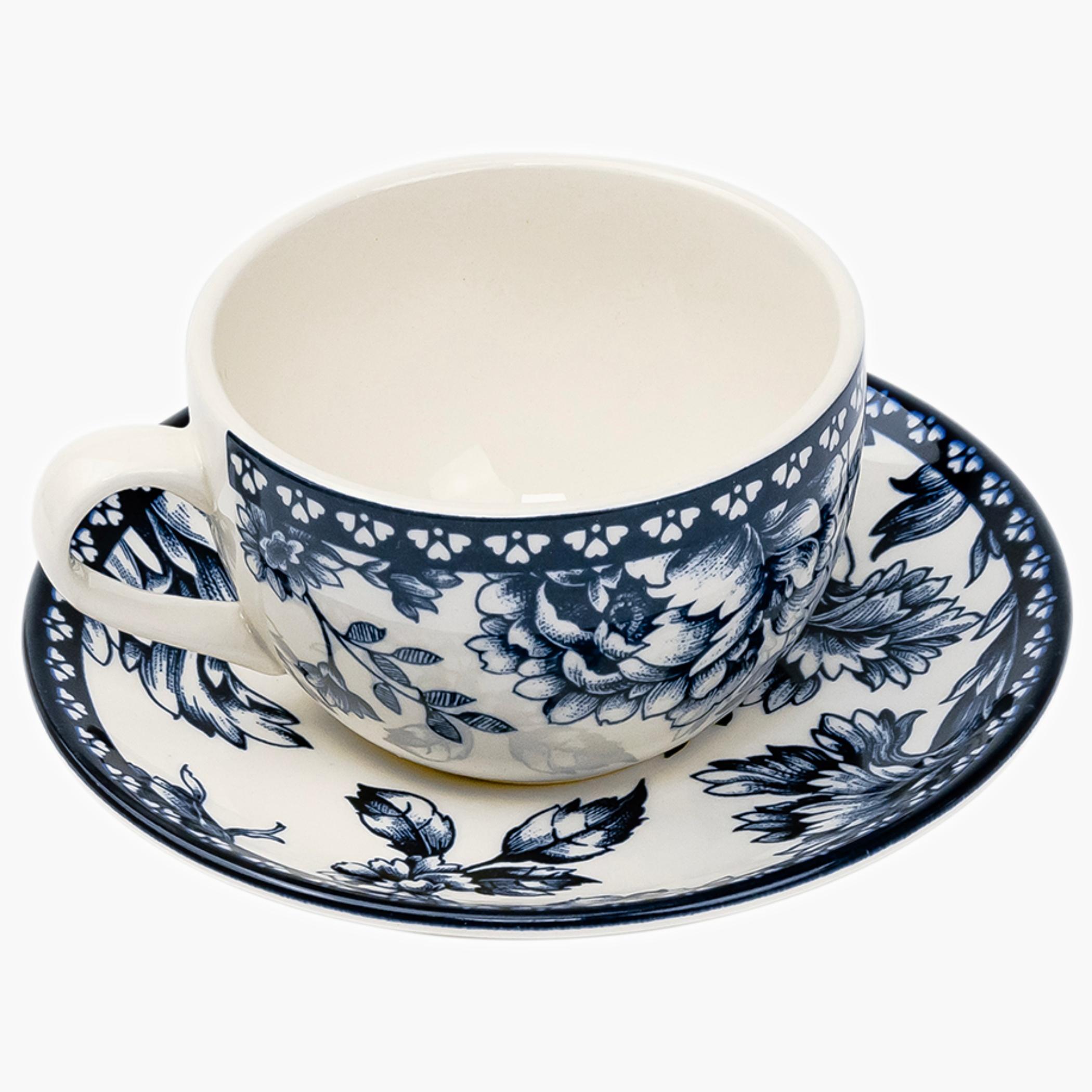Floral Ceramic Cup Saucer-household-dining-teaandcoffee-mugsandcups-image-1
