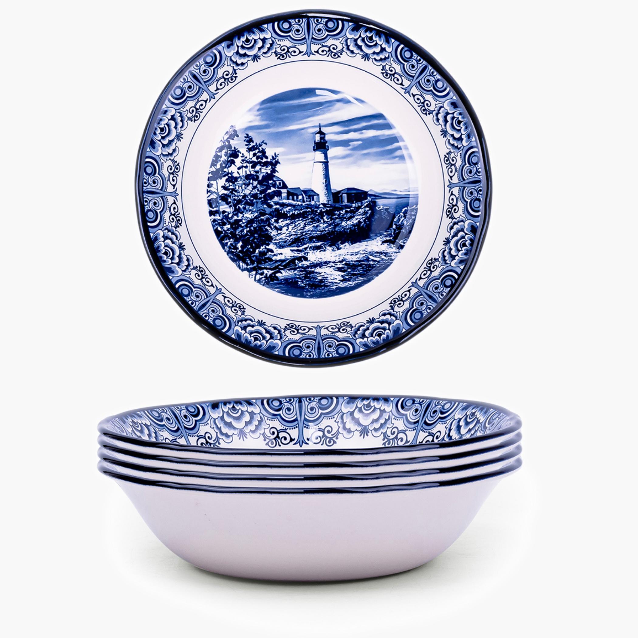 Lighthouse Ceramic Salad Bowl Set-household-dining-dinnerware-bowls-image-1